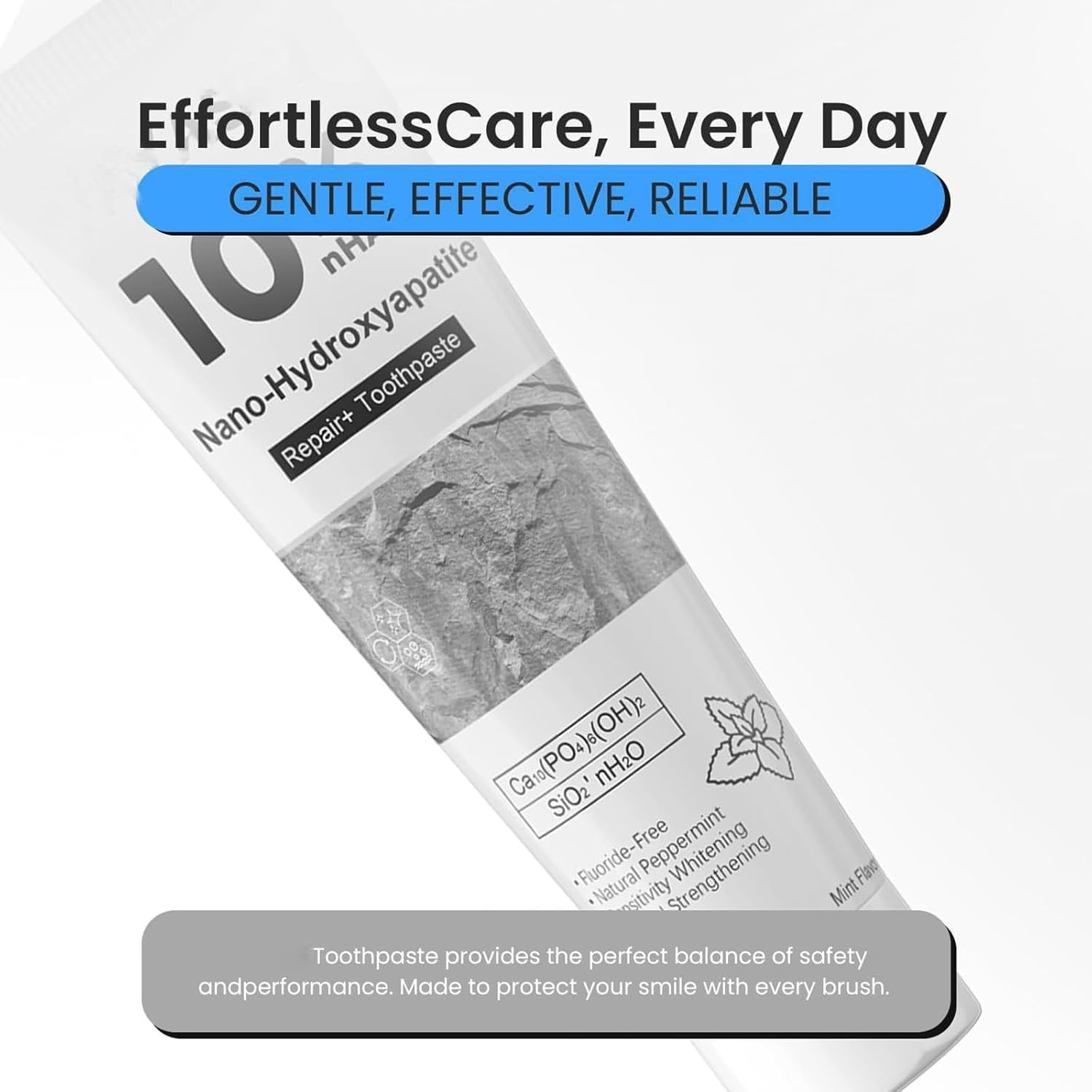 10% Nano Hydroxyapatite Toothpaste,2 Pack Tooth Paste for Teeth Strengthening & Whitening,Sensitive Formula Fluoride-Free Toothpaste with Mint for Freshening Breath and Daily Oral Care image number 4