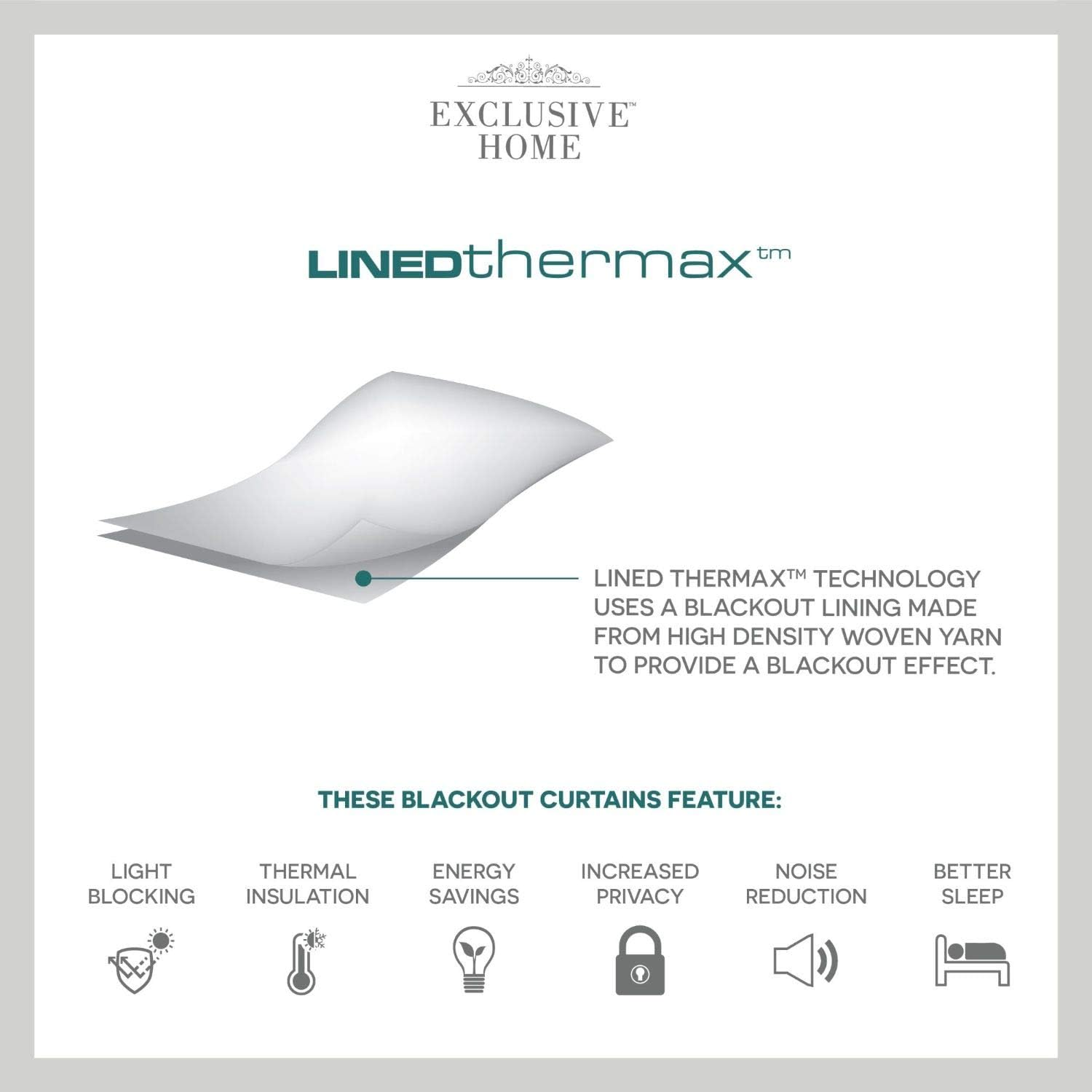 Exclusive Home Crescendo Lined Room Darkening Blackout Hidden Tab Curtain Panel Pair, 52"X84", Black, Set of 2 image number 1