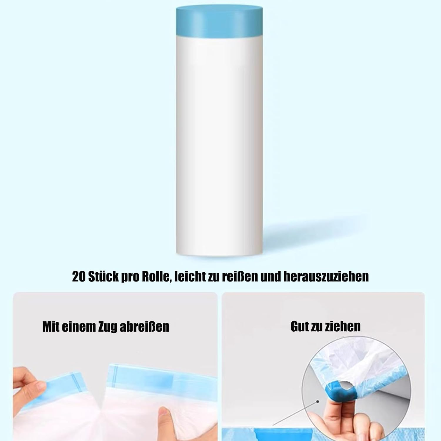 RMAN Pack of 60 Cat Litter Tray Liners Large Cat Litter Tray Bags for Cat Litter Tray 90 X 50 Cm Cat Litter Box Bags with Drawstrings Biodegradable Durable Liquid-Proof 4 Rolls image number 6