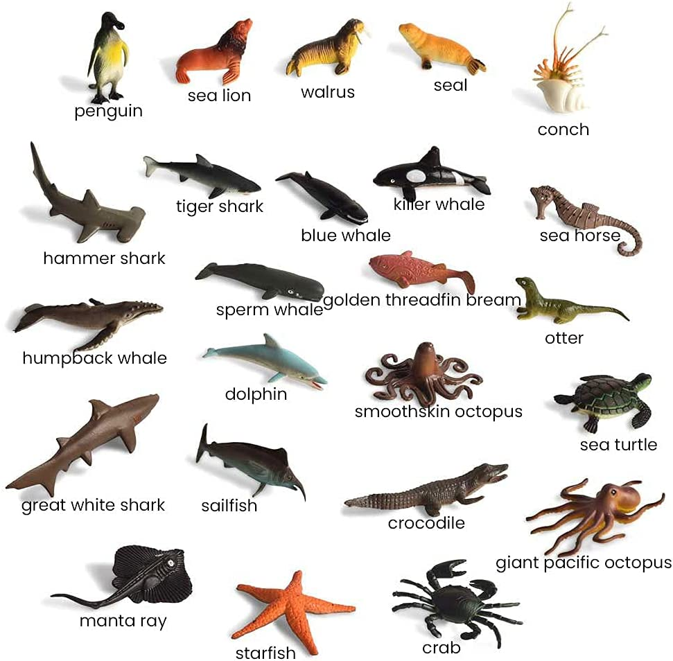 BOHS Assorted Sealife Creature Figures - Marine Ocean Sea Fish Animals Toys image number 4