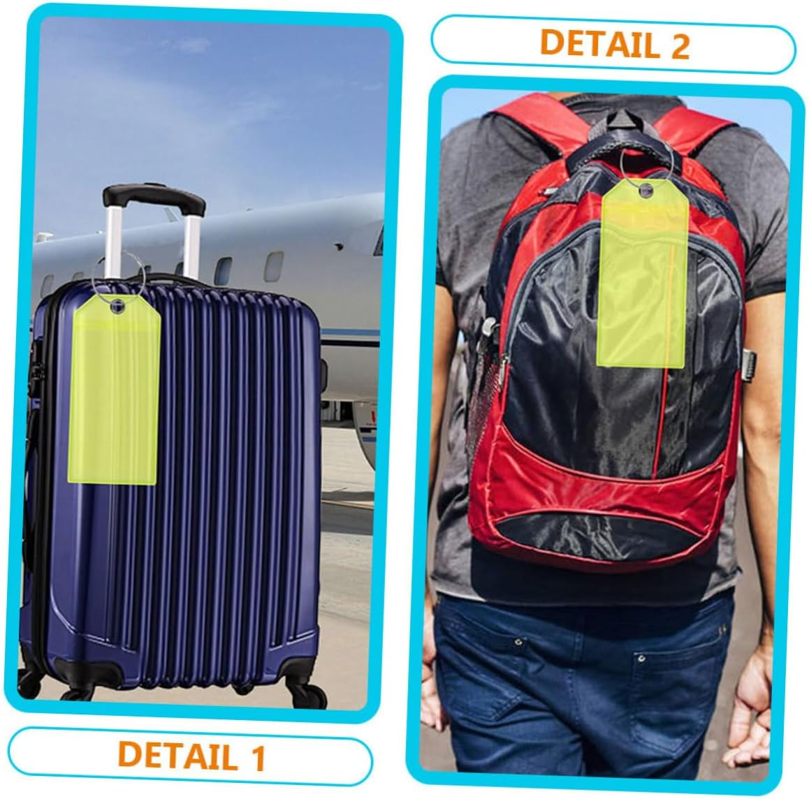 OATIPHO 4Pcs PVC Luggage Tags Travel Suitcase Identifiers Luggage Tags for Suitcases Identify image number 3