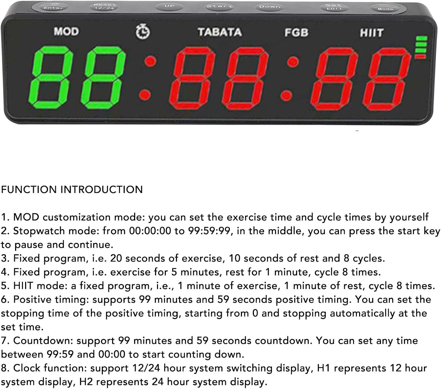 Portable Gym Timer, Magnetic Rechargeable Workout Interval Timer, Countdown Clock with Stopwatch for Garage Boxing Fitness image number 5
