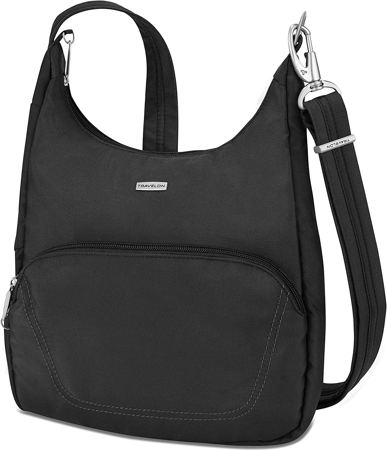 Travelon Anti-Theft Classic Essential Messenger Bag, Black, 9.75 X 10 X 2.5, 42457-761/Nutmeg