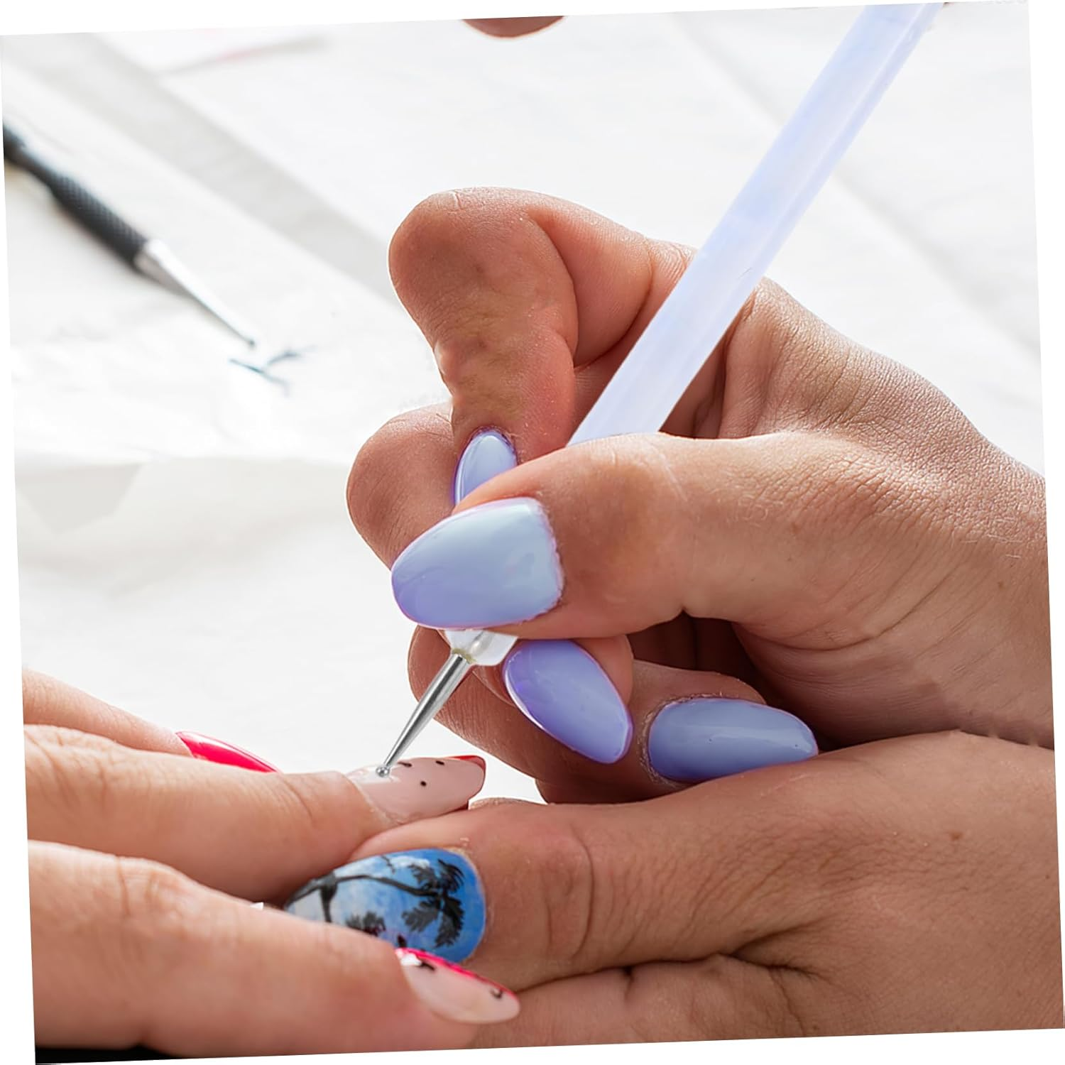 ELAYARD 5Pcs Nail Art Set Dotting Pens Tools Dot Paint Pens for Manicure for Nail Art Stamper Kit image number 6