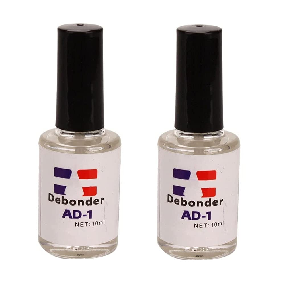 Warm Girl 2Pcs Professional Glue Remover Adhesives,Debonder for False Nail with Rhinestone Decorations Transparent Clear Makeup Removal Gel with Small Brush image number 2