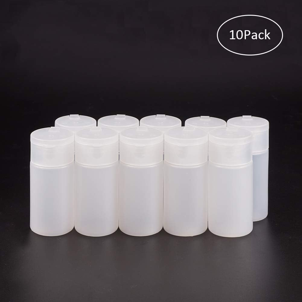 BENECREAT 10 Pack 30Ml 1Oz Small Plastic Flip Cap Sample Bottle Empty Refillable Travel Bottles for Makeup Cosmetic Toiletries Product image number 5