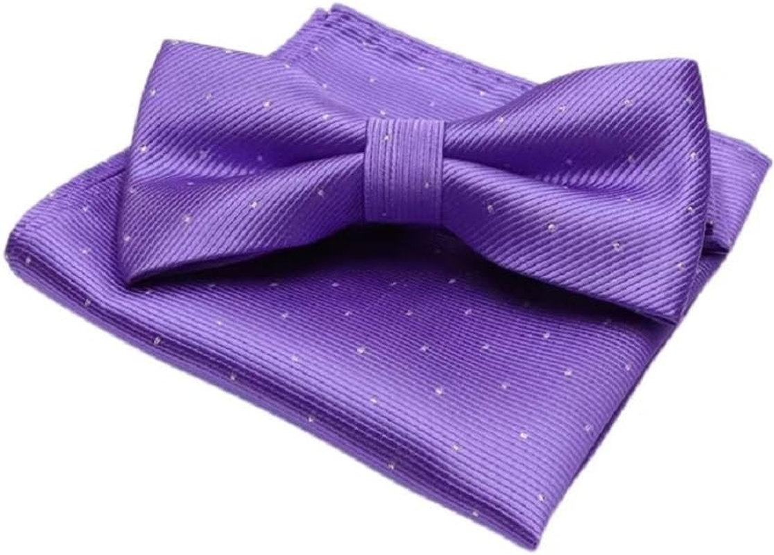 Men'S Wedding Party Pre-Tied Bow Tie Pocket Square Set image number 1