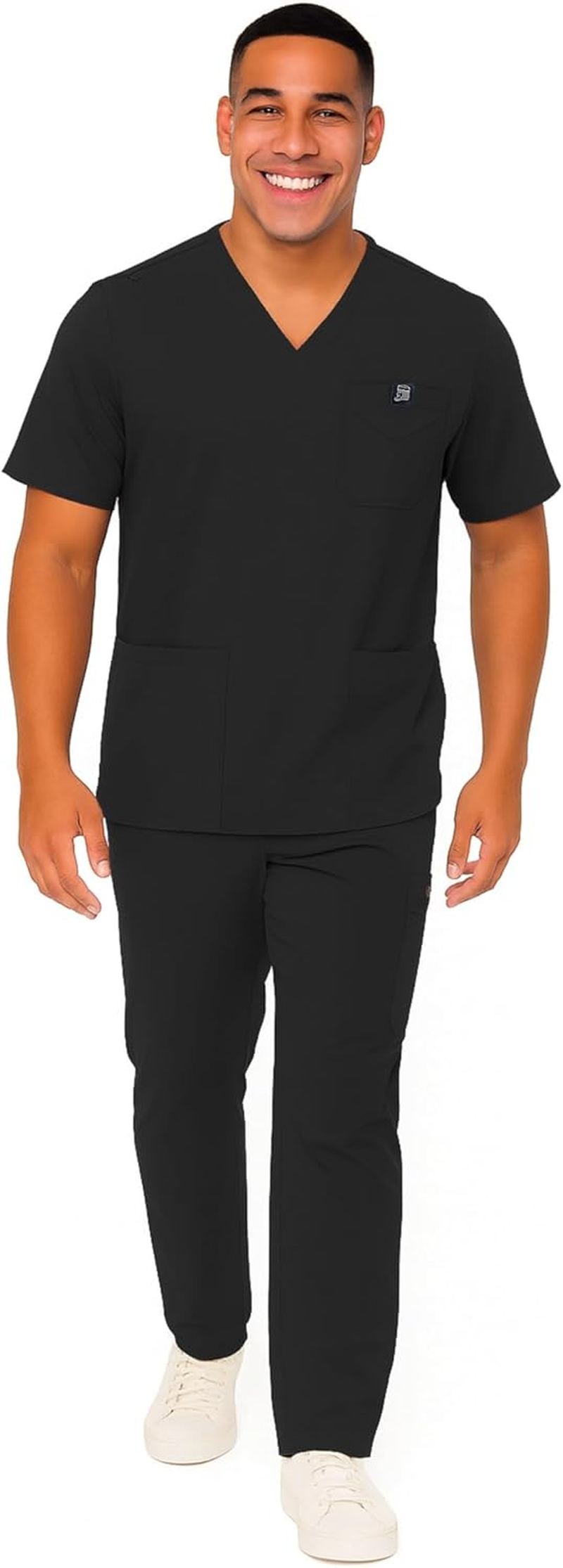 M&M SCRUBS Men'S Scrub Set &ndash; Stretch V-Neck Multi-Pocket Mens Medical Uniform Scrubs Top & Cargo Pants image number 6