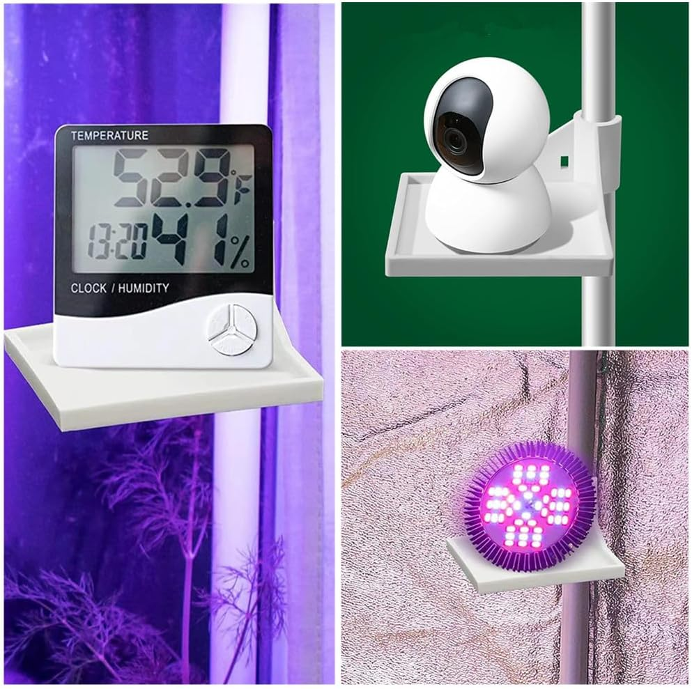 16 Mm Grow Tent Corner Shelf, 4 PCS Grow Tent Accessories,Grow Tent Corner Frame Tent Shelves,White Grow Tent Shelves for Place the Hygrometer Camera and Planting Equipment