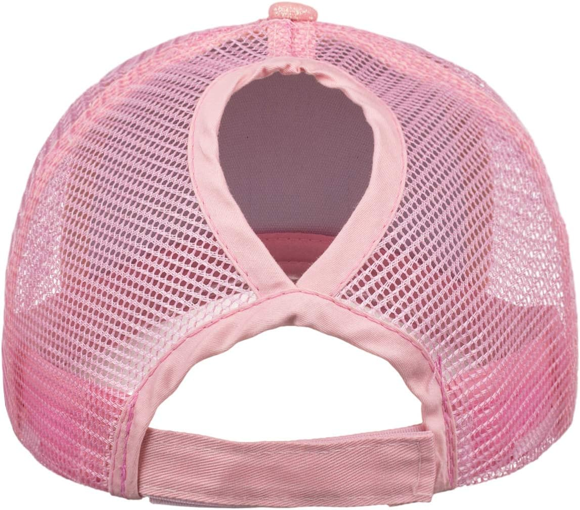 FREEBIRD99 Ponycap Messy High Bun Ponytail Baseball Cap Adjustable Mesh Trucker Hat for Women image number 3