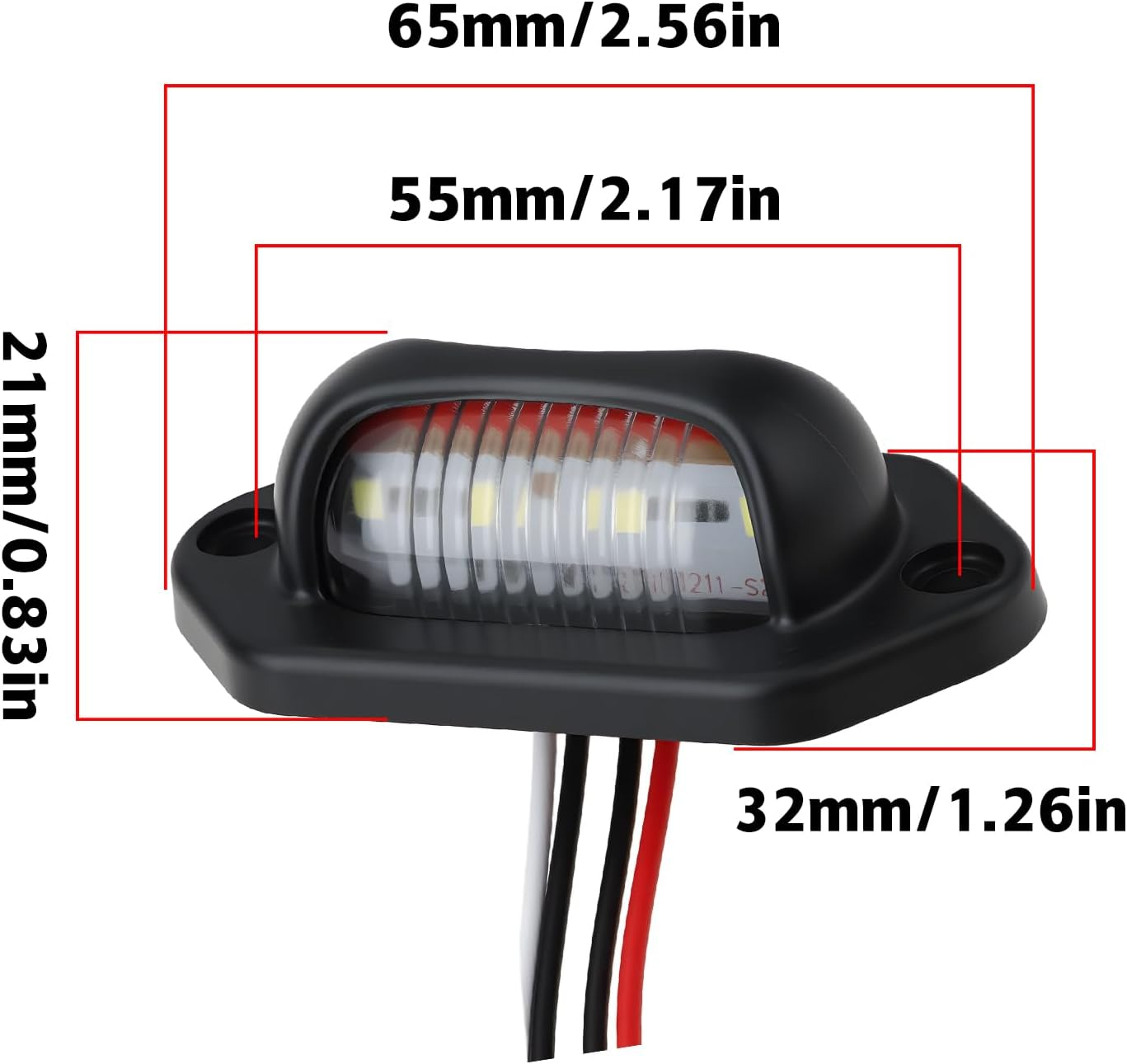 SING F LTD 2Pcs 12-24V LED Number Plate Light for Trucks Trailers Cars Rvs Boats image number 3