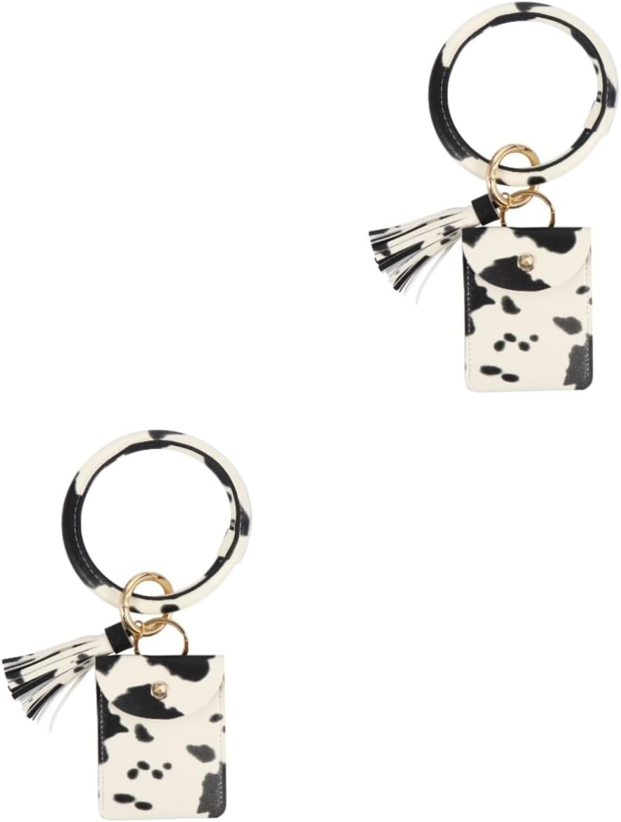 VALICLUD Bracelet Keychain round Purse Key Chains Coin Bag Wrist Wallet Tassel Bracelet Keyring Locket Bracelet Wristlet Holder Wrist Purse Wristlet round Key Ring Bangle Keyring Alloy