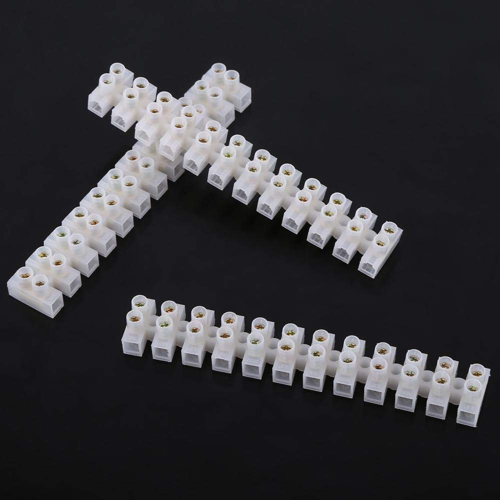 10Pcs 360V 10A Dual Row Screw Terminal Block Electric Barrier 12-Terminal Strip Block Quick Connector Screw Terminal Barrier Block for Home Appliances, Electronic Circuits image number 5