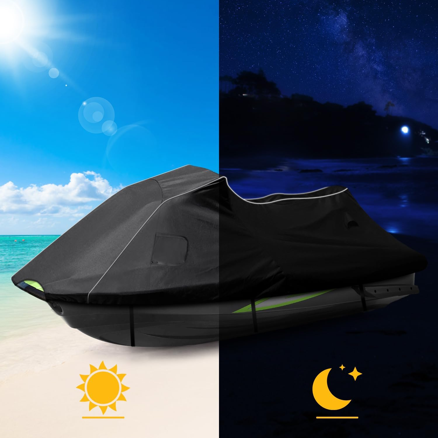 For Yamaha 2019-2022 FX Cruiser SVHO/FX Cruiser HO Jet Ski Cover Trailerable Cover with Waterproof Zipper 600D Oxford PU Waterproof UV Proof Jetski Waverunner Covers