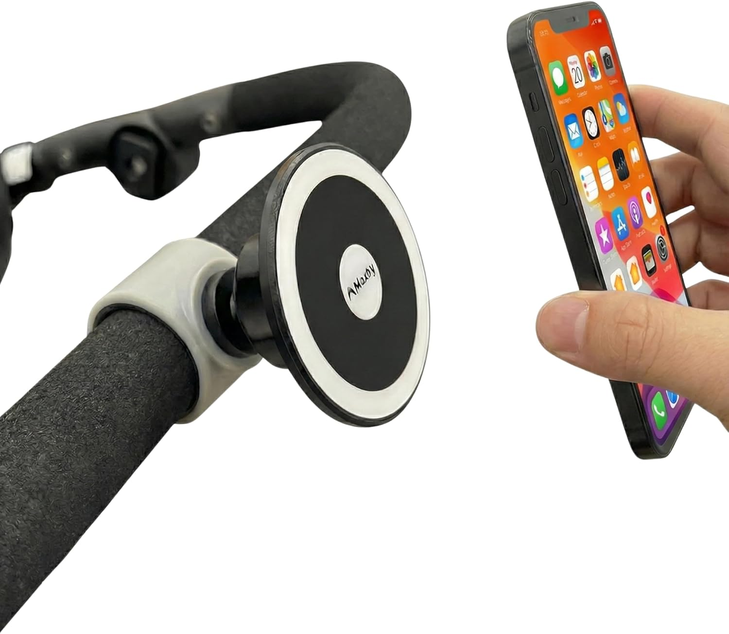 Magnetic Phone Holder for Stroller, Stationary Bike (Compatible with Peloton), Shopping Cart. Compatible with Magsafe. Stable & Secure. image number 4