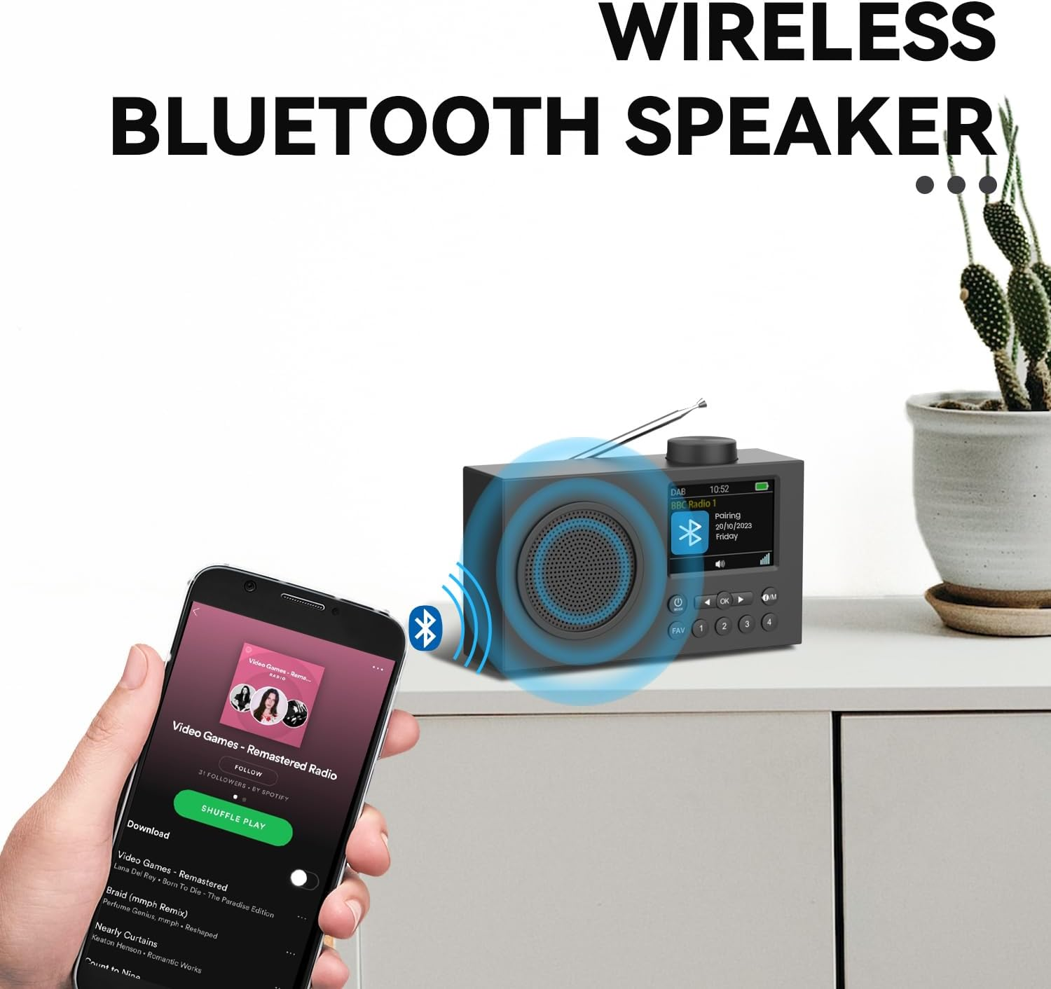 MONODEAL Portable Radios & DAB, Digital Radio with Large 3" TFT Display, Rechargeable DAB/DAB+ Radio Portable with Hifi Stereo Sound, Sleep Timer,Headphone Jack,Aux-In,Usb Charging Cable image number 1