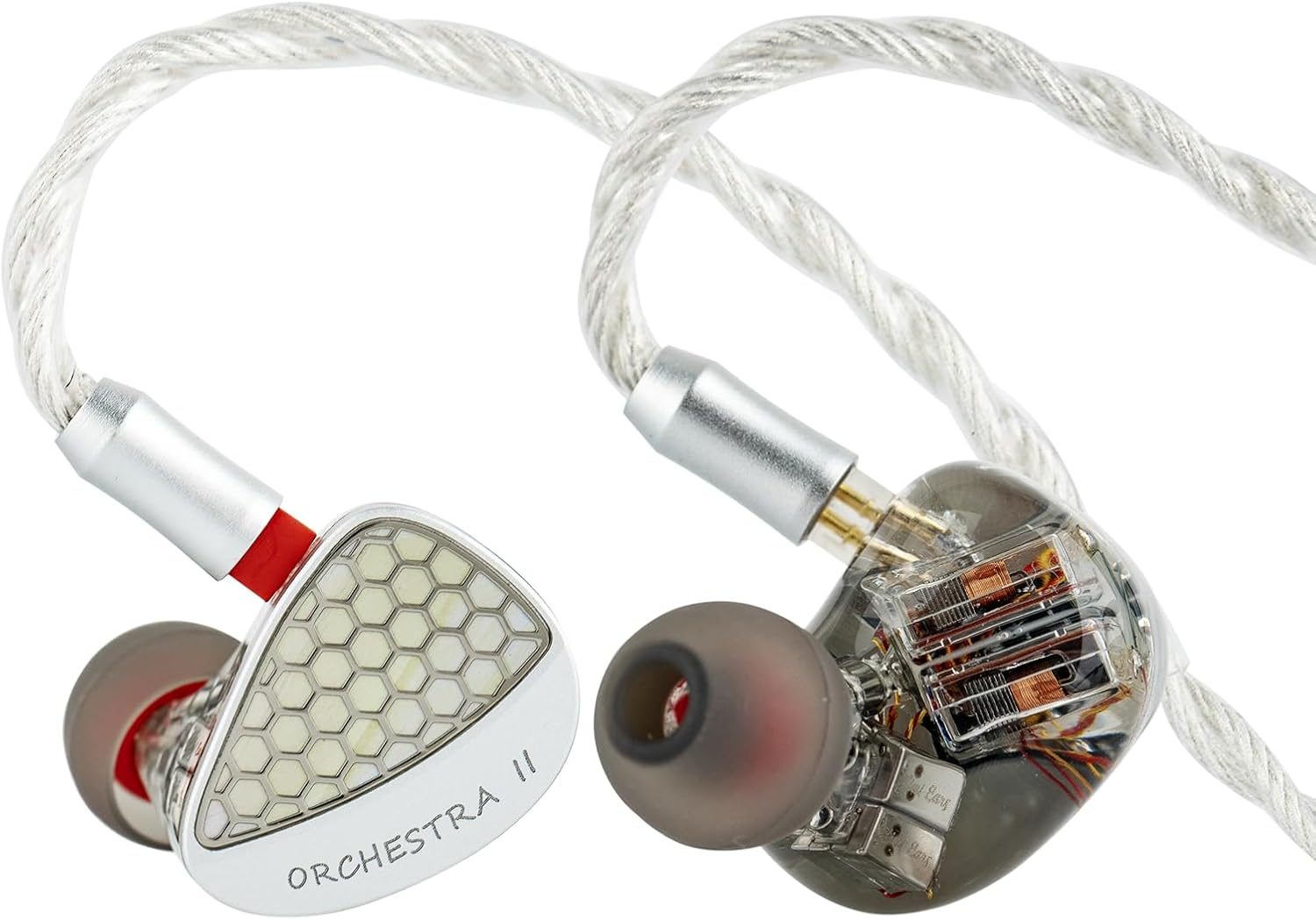 Linsoul Kiwi Ears Orchestra II 10BA Professional In-Ear Monitor, Hifi Wired IEM Earbuds with Superlative Tonal Balance, Handcrafts Shell for All Individuals and Music Genres (Silver) image number 4