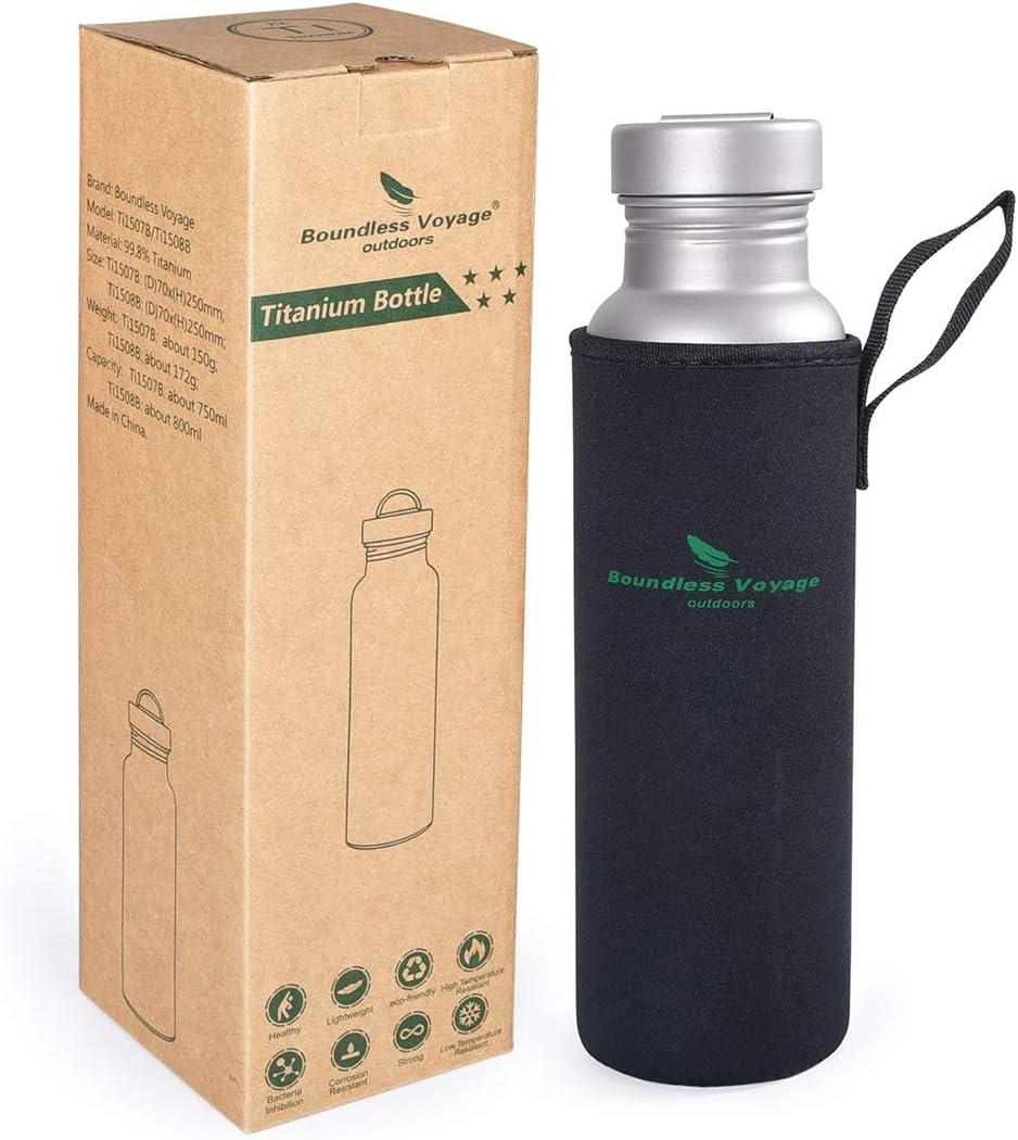 Boundless Voyage 800Ml Titanium Sports Bottle with Titanium Lid Outdoor Cycling Hiking Titanium Bottle image number 5
