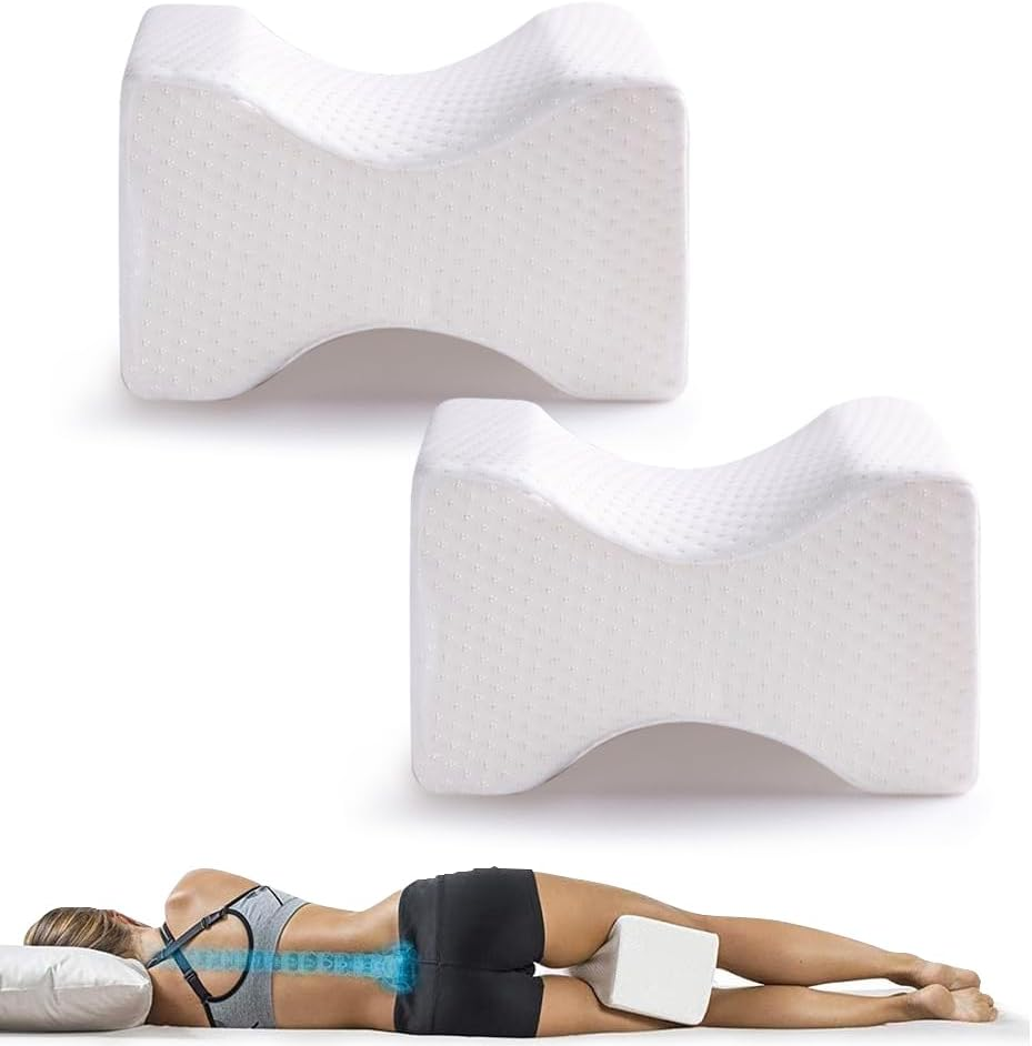 Felic Knee Pillow for Side Sleepers, Comfort Memory Foam between Legs Pillow Leg Pillow for Side Sleeping, Elevation Pillow for Pregnancy, Hip Pillow Suitable for Knee Hip and Lower Back Pain (1-Pack)