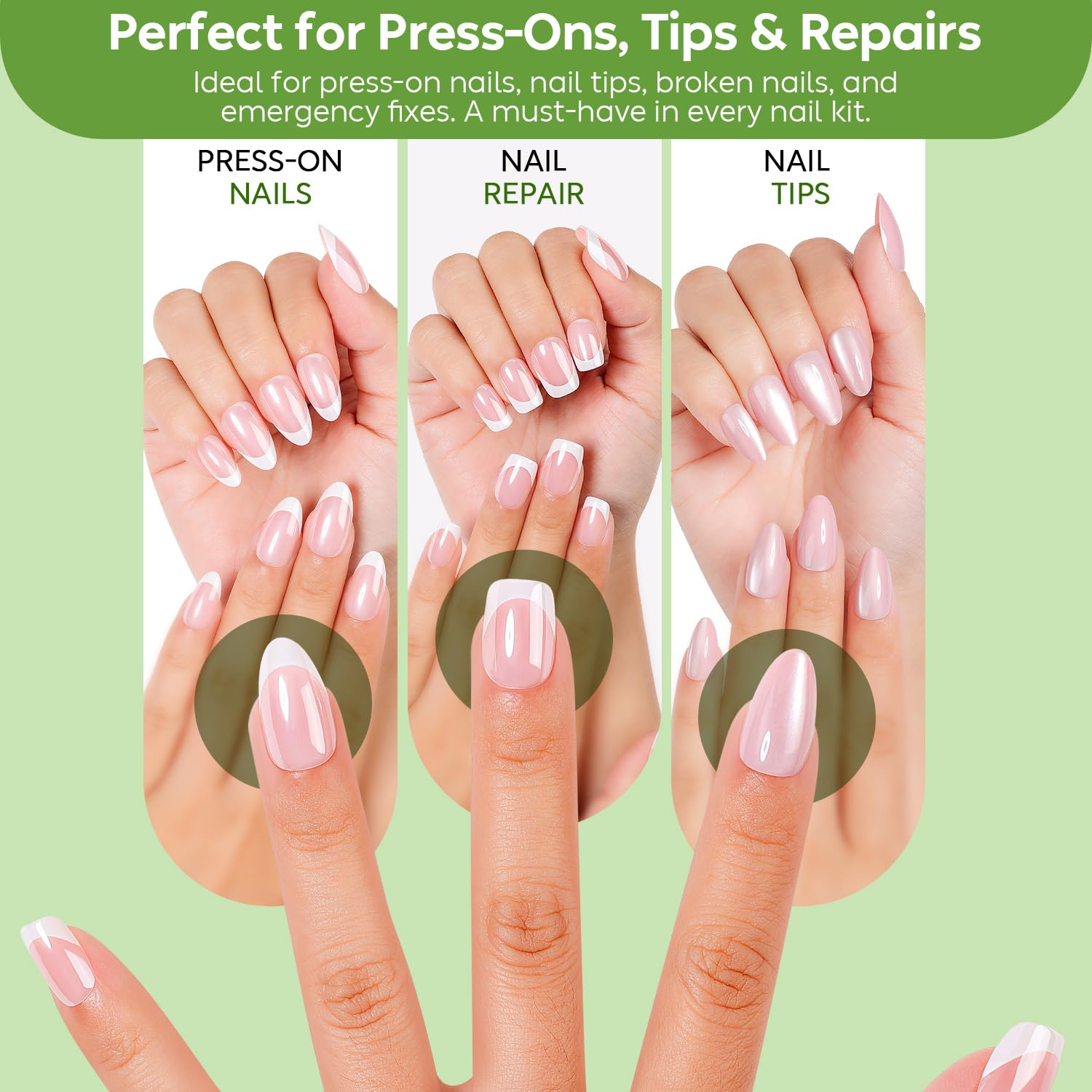 Luxbon Nail Glue and Glue Remover Set 2 X 7Ml &ndash; Medical-Grade Press on Nails Fasle Nail Tips Adhesive &ndash; No UV Needed, Odorless, Non-Toxic, Strong Hold for Fake Nails image number 6