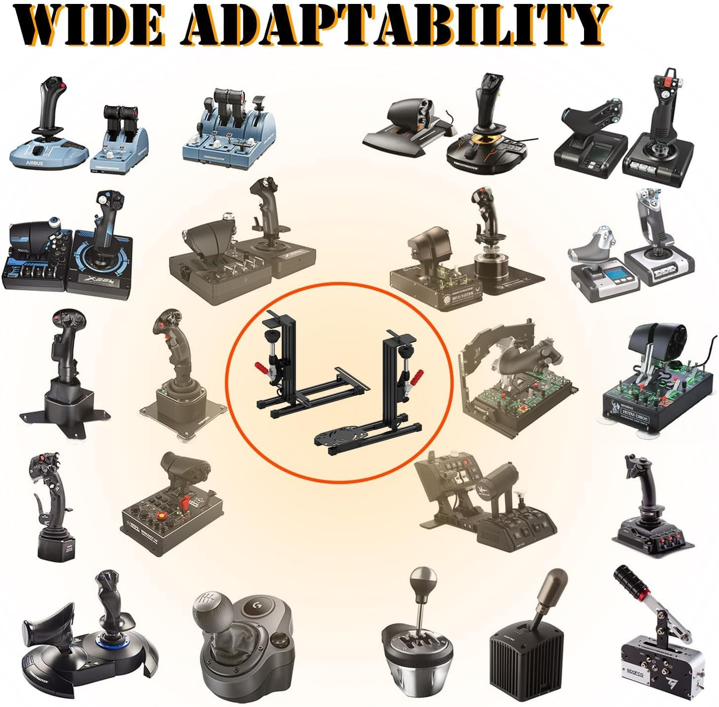 Universal Hotas Desk Mount for Thrustmaster Warthog 10C&Throttle/Winwing Orion 1&2/T.16000M FCS/TCA Officer Pack Airbus/Vkb Gunfighter Mk.Lll/Logitech X52/X52 Pro/X55/X56 (Two Pack) image number 4