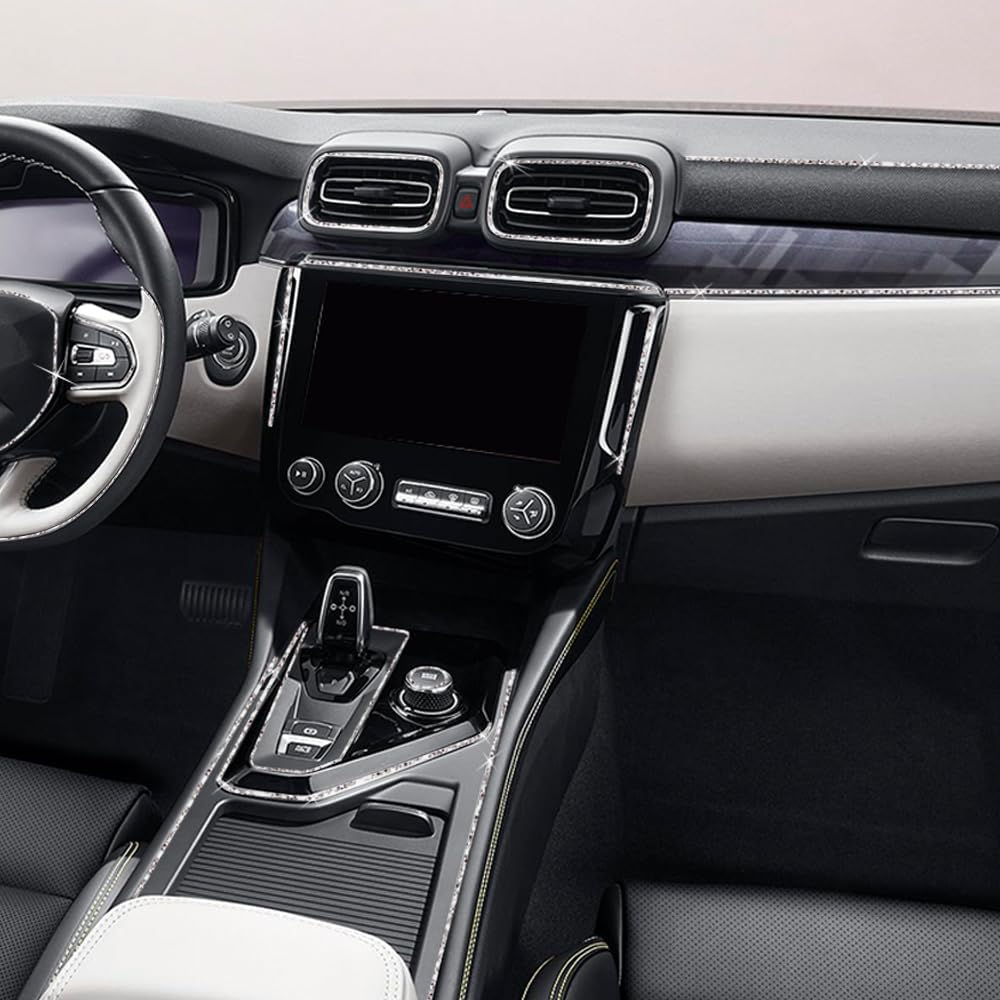 AFUNTA Car Trim Self Adhesive 2M Car Accessories for Women Crystal Sticker Rhinestone Car Accessories Car Dashboard Decorations Sticker (Silver) image number 6