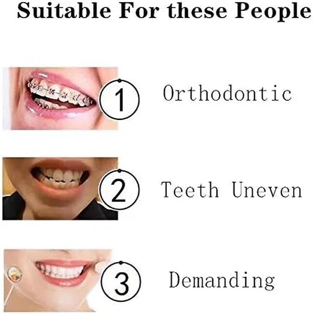 Interdental Brush with Small Head for Braces and Tight Teeth, Precision Cleaning Tuft Toothbrush for Sensitive Gums (4-Pack)- Ruibex image number 2