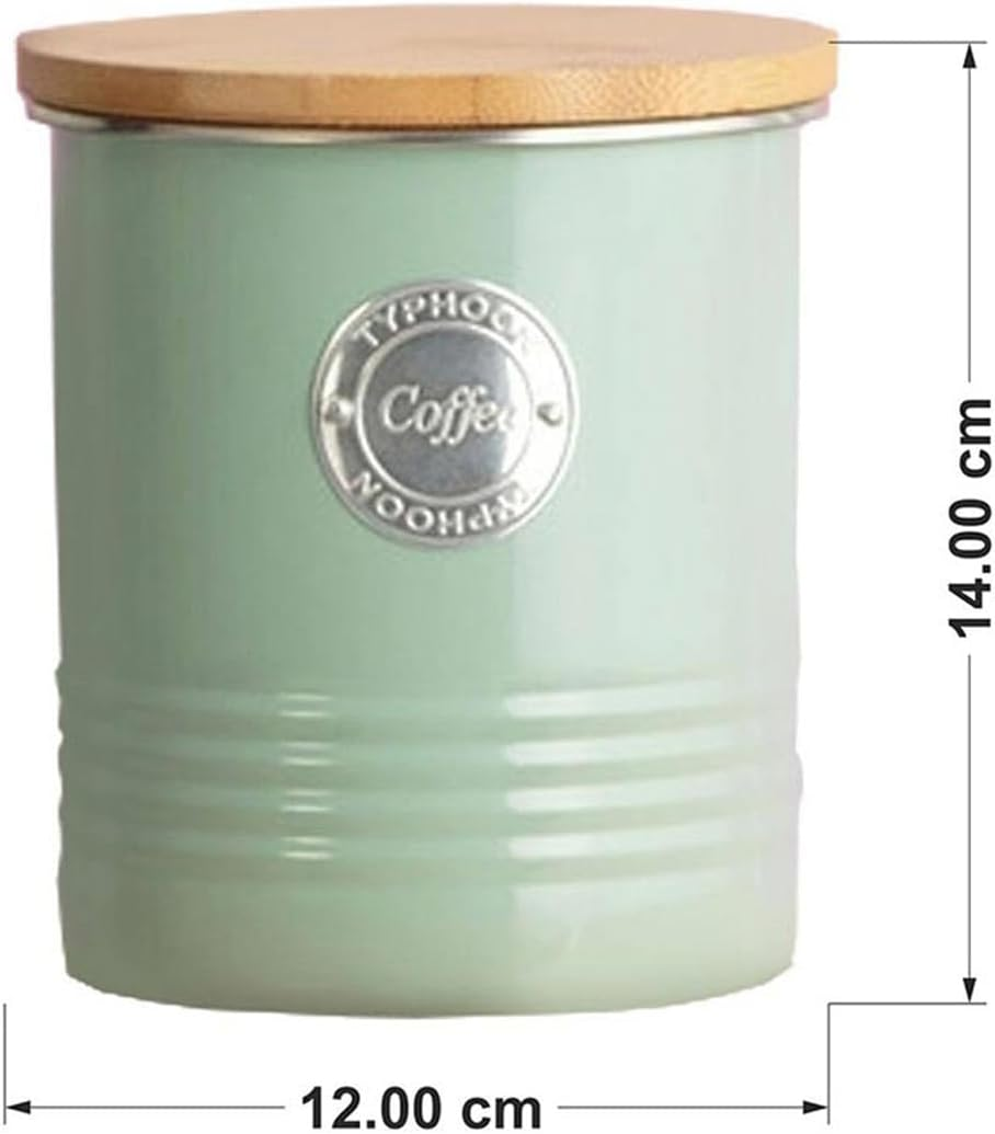 Typhoon Living Coffee Canister Sage with Bamboo Wood Lid, 1 Litre image number 1