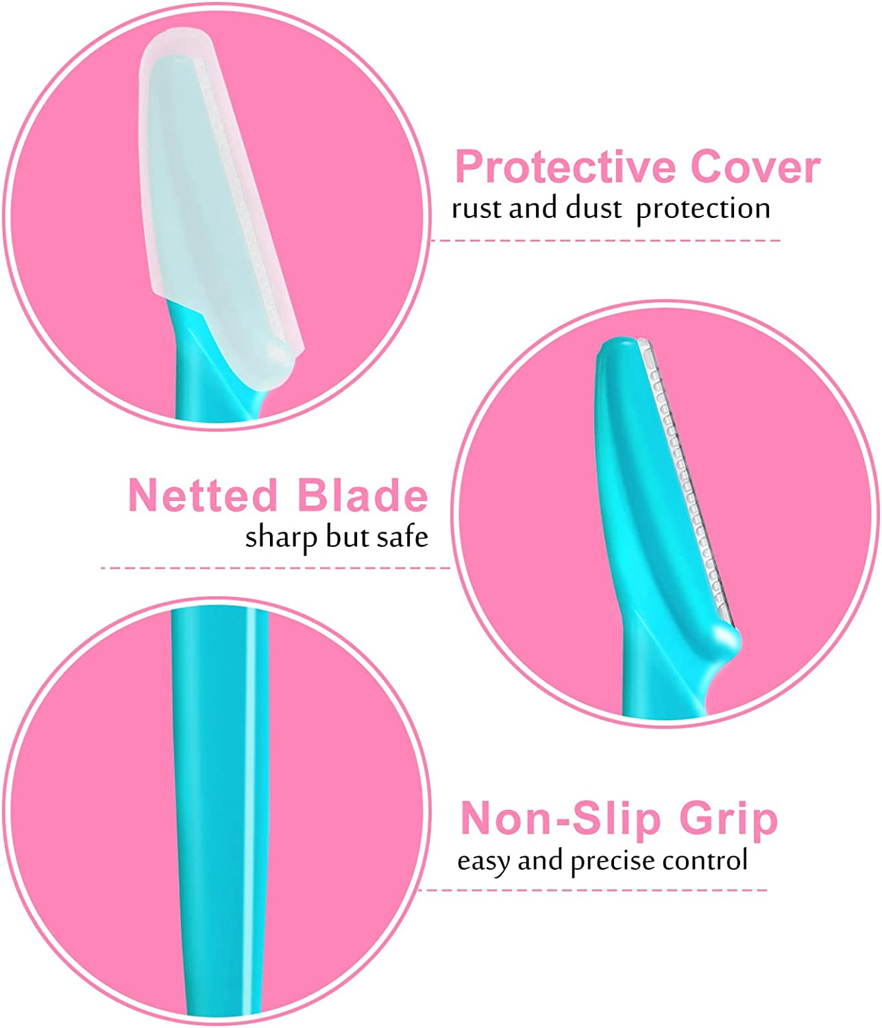 HFATMOS 12 Pcs Eyebrow Razor, Multipurpose Exfoliating Dermaplaning Tool for Face, Facial and Eyebrow Shaper with Precision Cover for Women Men, Easy to Use image number 5