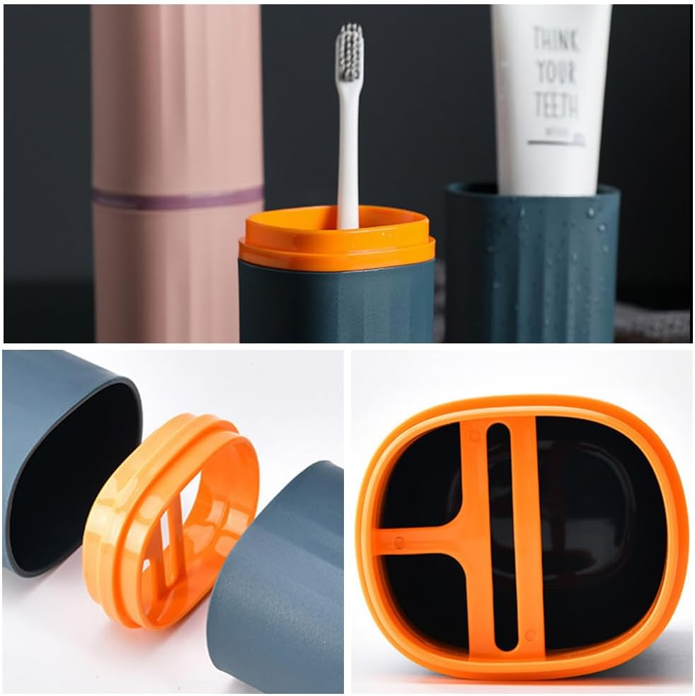 2 Pack Travel Toothbrush Case, Toothbrush Holders with Cover, Portable Toothbrush Cup Cover, Travel Toothbrush and Toothpaste Case Set Organizer for Traveling image number 3