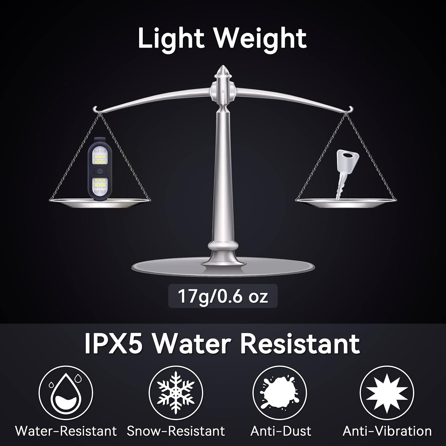 2 Pack Clip on Running Lights, Rechargeable Safety Light Night Running Light for Runner Hands Free Flashlight Portable LED Work Light Strobe Warning Flashing Blinking Jogger Dog Walking Camping Hiking image number 4