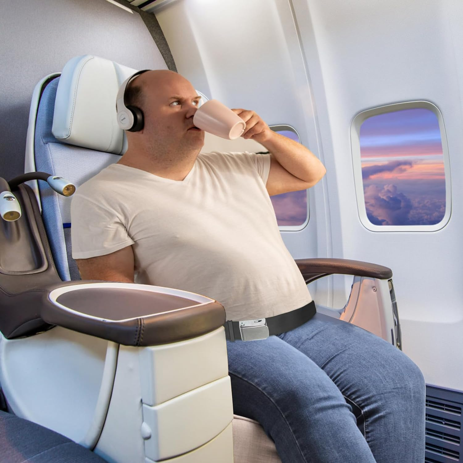 2 in 1 Airplane Seat Belt Extender, Coolrunner Adjustable 7-32" Airplane Seatbelt Extender - FITS ALL Airlines - Free Carrying Case image number 2