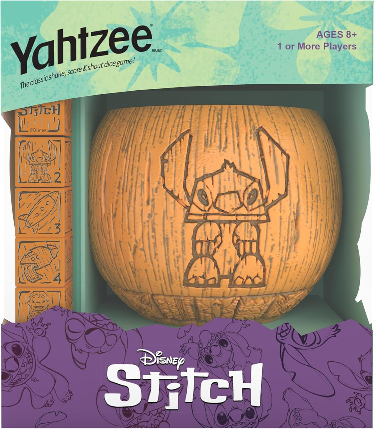 YAHTZEE: Disney Stitch | Collectible Stitch Tiki Style Dice Cup | Classic Dice Game Based on Disney&rsquo;S Lilo & Stitch | Great for Family Night | Officially Licensed Disney Game & Merchandise image number 2