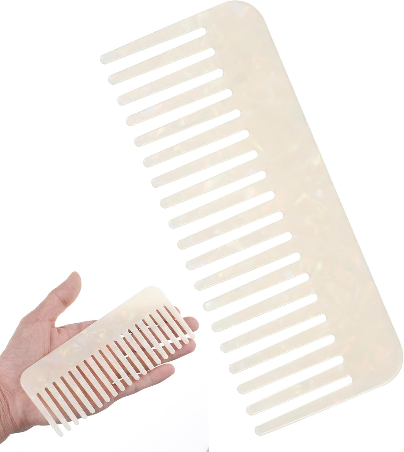 Large Tooth Combs for Women Wide Toothed Comb for Curly Hair Detangling Comb Handmade Wide Tooth Comb Wet Comb for Dry Hair Straight Hair Long Hair Professional Hair Cutting Comb image number 4