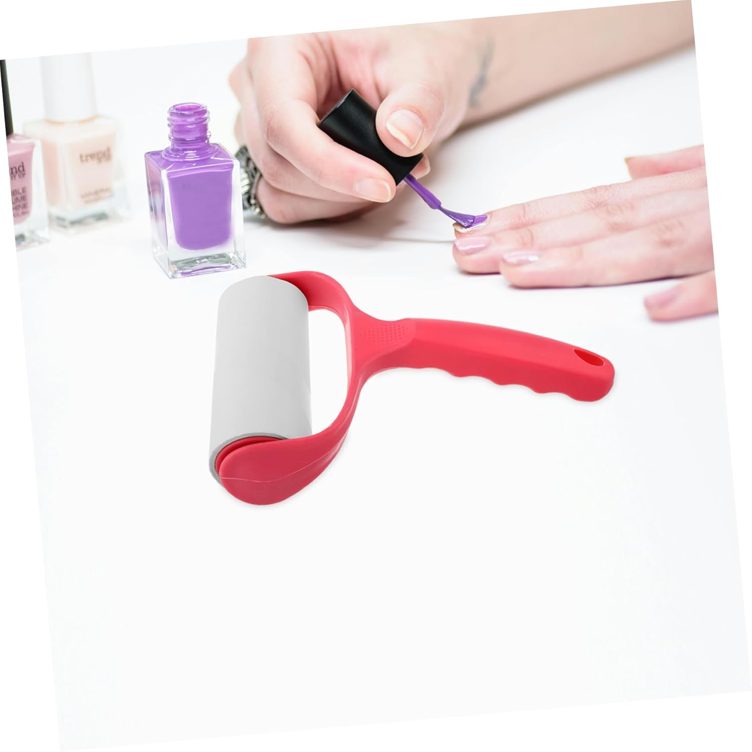 ADOCARN Nail Cleaner Rollers for Printing Nail Polish Stamper Dust Removal Silicone Handle Grip for Manicure Polish Removal for Home Salon Use image number 4