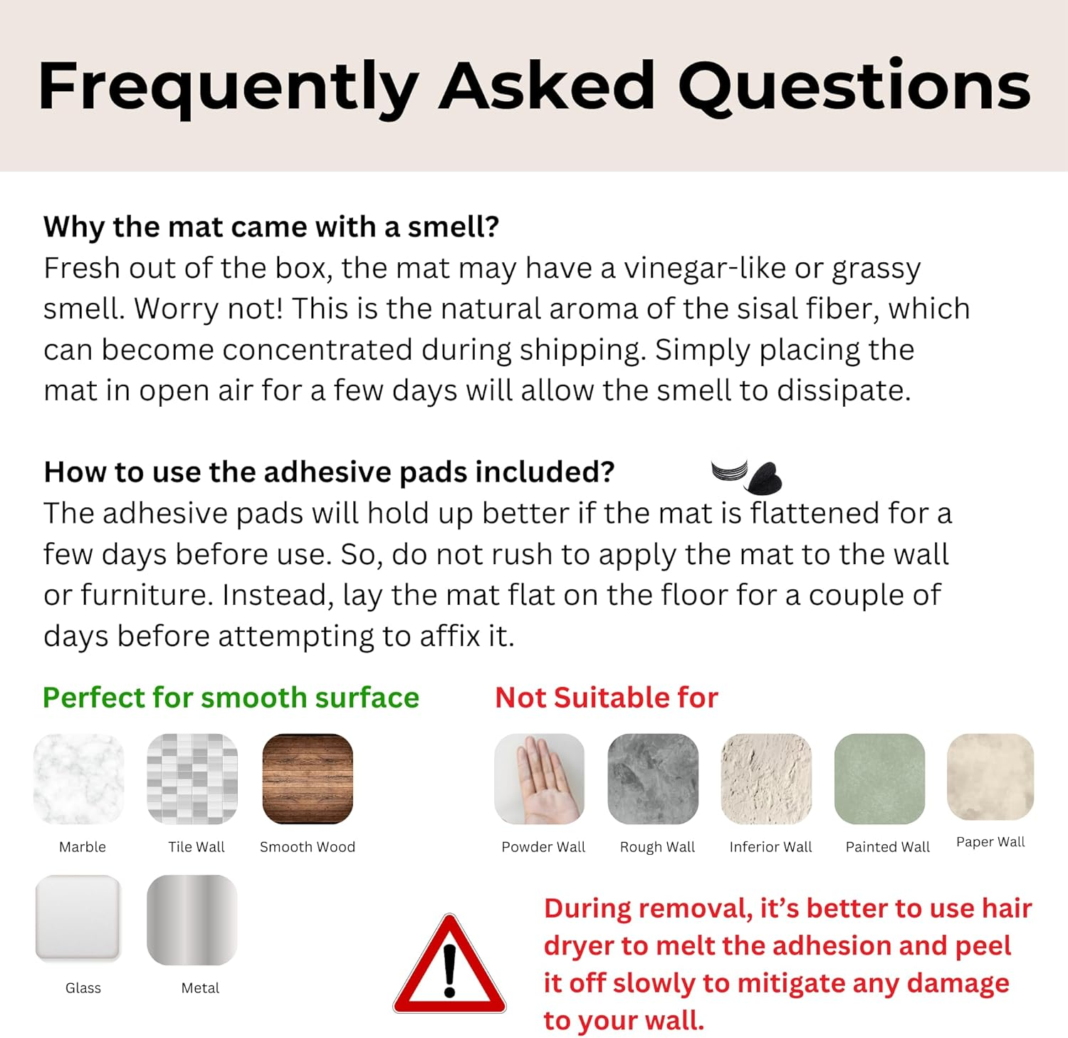 Furrther Sisal Cat Scratcher Mat (Use on Wall, Couch and Carpet), Durable and Shedding-Resistant Cat Scratching Surface - 21.7X13 Inch with Adhesives and Twist Pins (The Black Cat Vintage Poster) image number 3