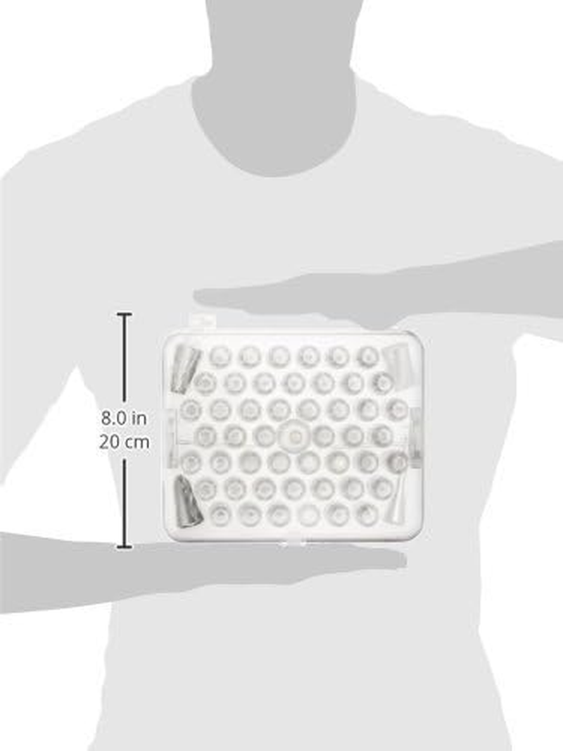 Ateco Cake, 783 55 Pc Decorating Tip Set, Silver image number 1