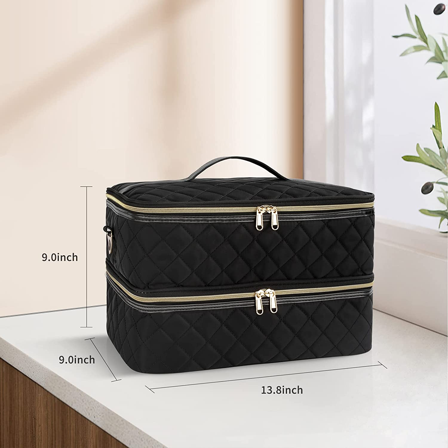 Nail Polish Organizer Case, Nail Lamp Storage Bag Holds 40-50 Nail Polish Bottles (0.5 Fl Oz - 0.3 Fl Oz) and Nail Drill, Manicure Set image number 1