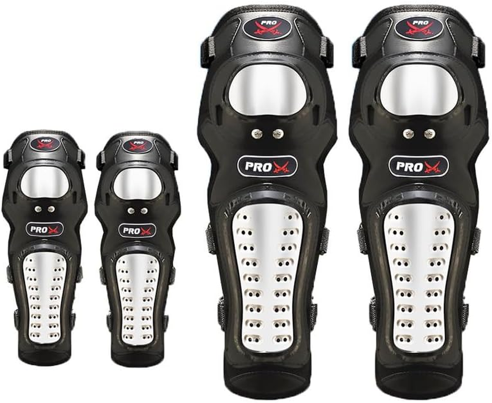 4 PCS Motorcycle Knee Elbow Pads for Adults, Adjustable Guards, Cycling Knee Elbow Protectors with Stainless Steel and Buffer Lining for Motorbike image number 4
