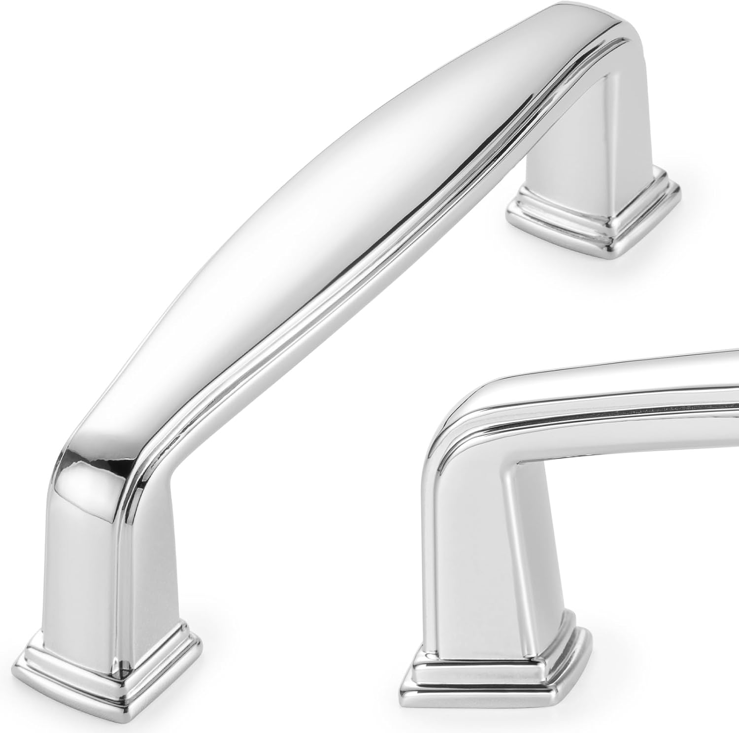 KOOFIZO Stepped Square Cabinet Knob - Antique Brass Pull Handle (31Mm / 1.2 Inch), 10-Pack for Kitchen Cupboard Door, Bedroom Dresser Drawer, Bathroom Wardrobe Hardware