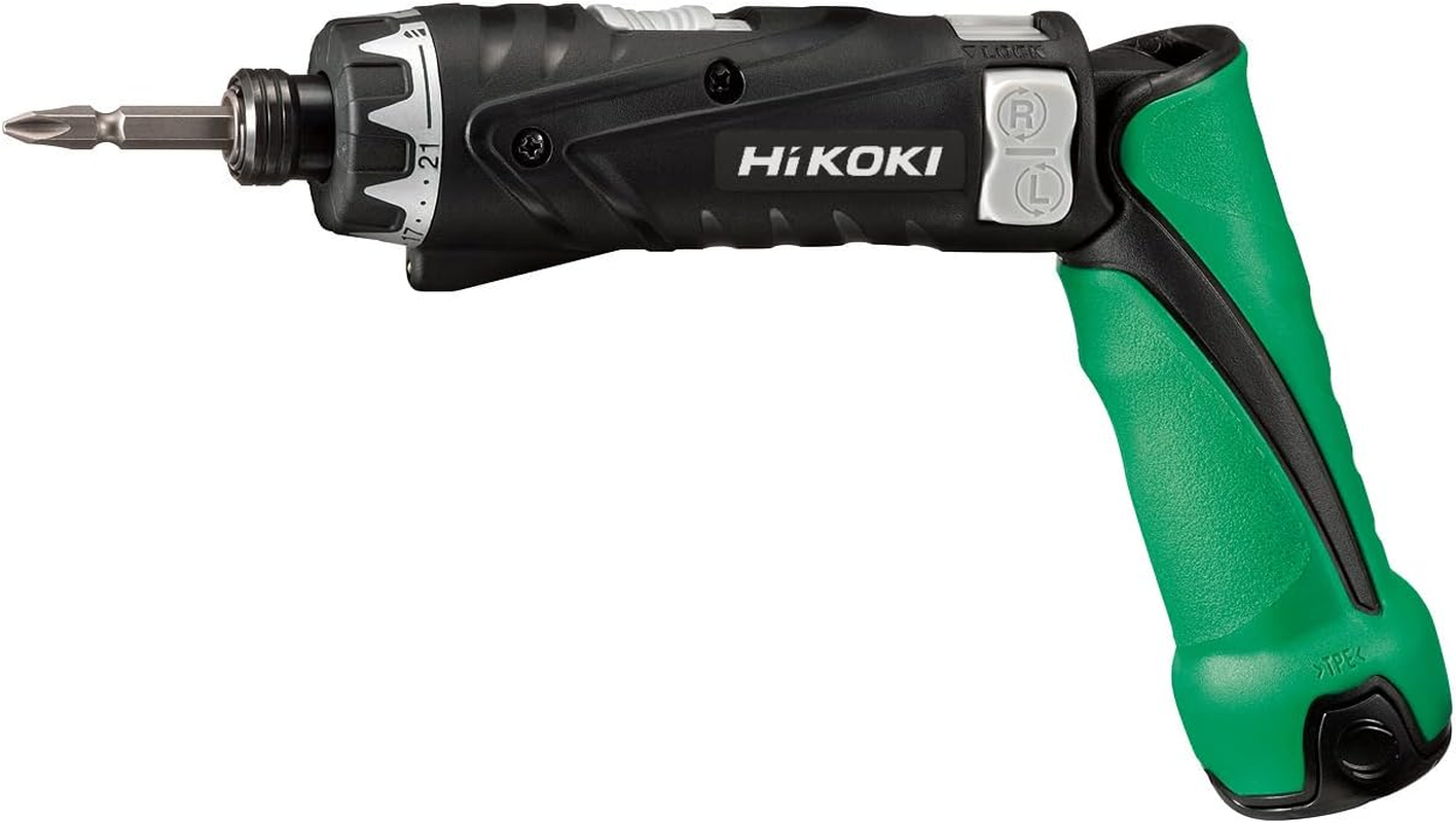 HIKOKI DB3DL2WCZ Screwdriver 3.6 V, 2 X 1.5 Ah Batteries, 21 Torque Positions, 5 Nm, 600 Rpm, Black/Green image number 1