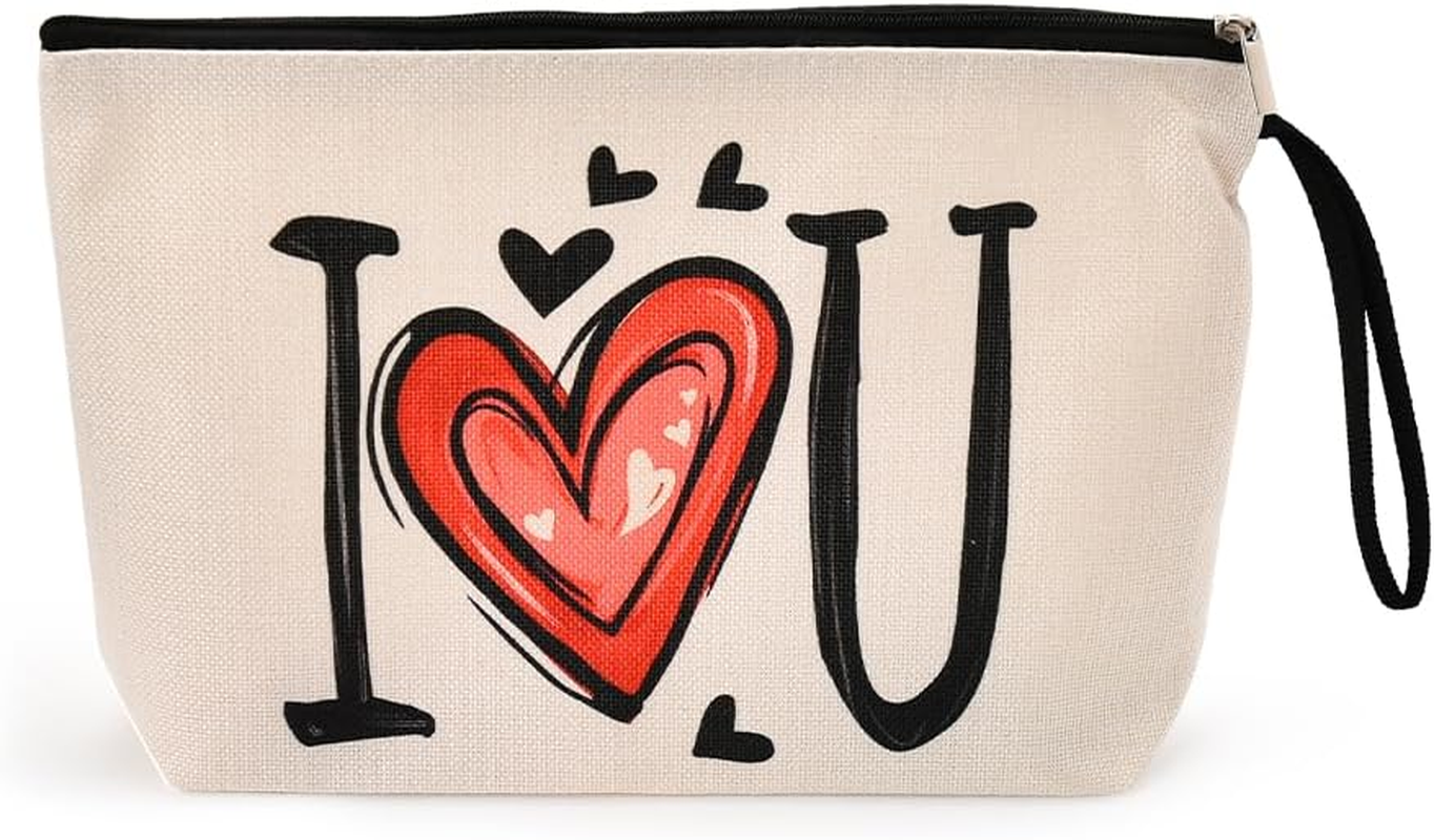 Makeup Bags for Women Valentines Day Gifts for Girlfriend Wife Anniversary Birthday Gifts for Women Mothers Day Gifts for Fiancee Wifey Small Makeup Cosmetic Bag for Purse