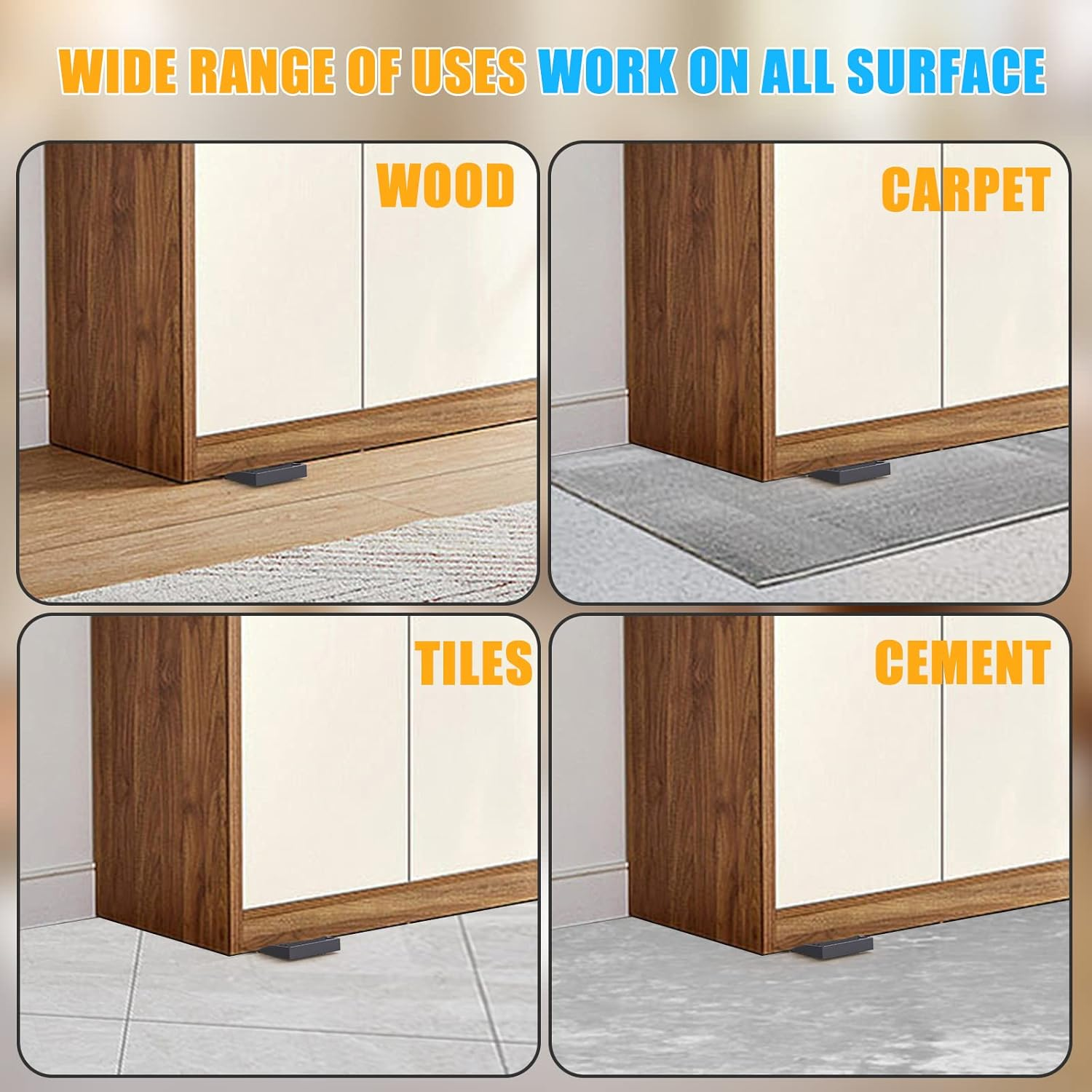 40 Pcs Furniture Leveling Wedge, Plastic Shims, Rubber Feet for Leveling, Table Leg Leveler, Furniture Pads, Table Shims, Durable, Non-Slip, Stackable image number 3