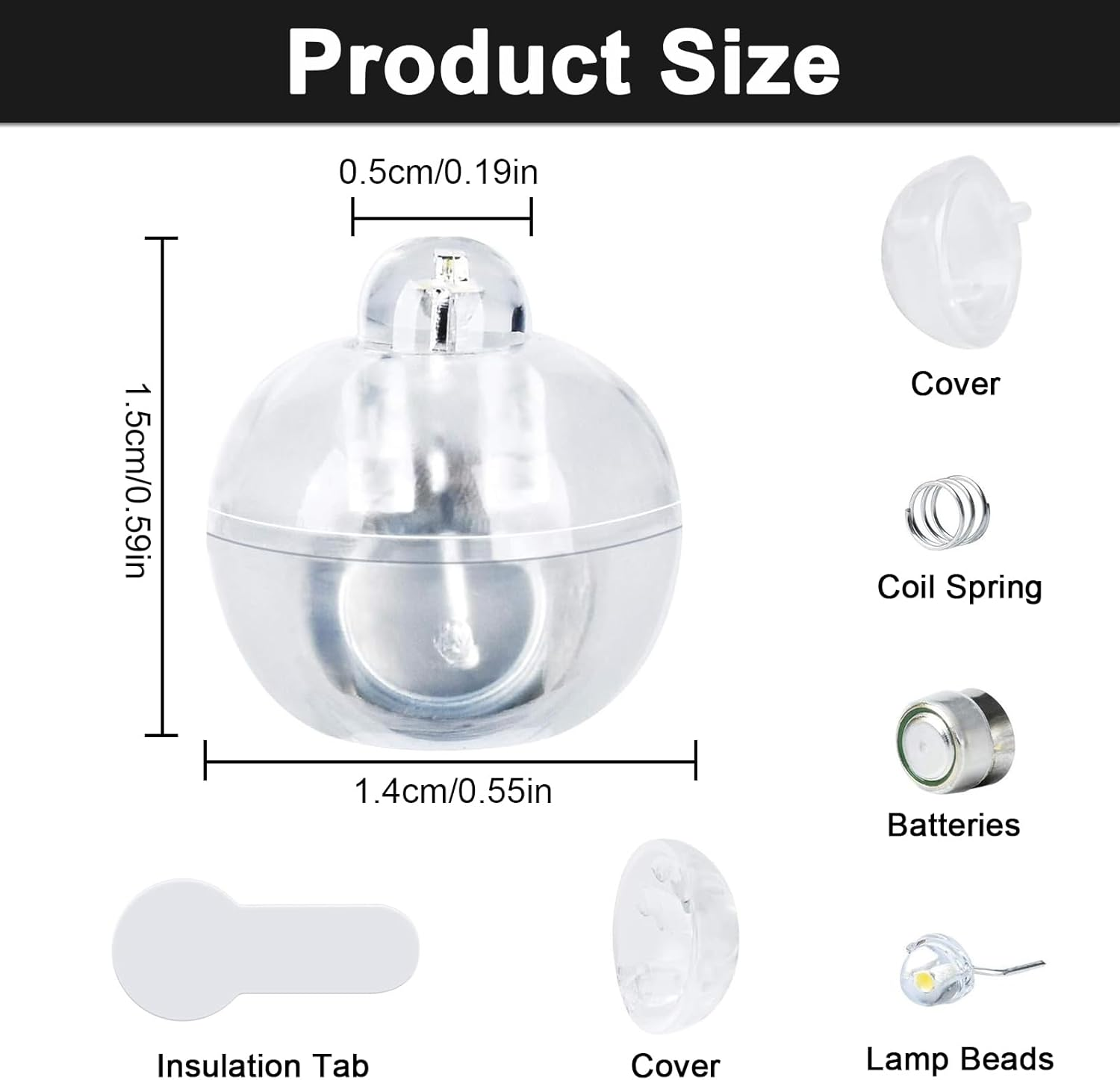 Roselee Pack of 60 LED Balloons Lights, Mini LED Light Balls, round Balloon Lights, Mini Colourful for Paper Lantern, Birthday, Wedding, Halloween, Christmas, Party, Decoration, Carnival, New Year