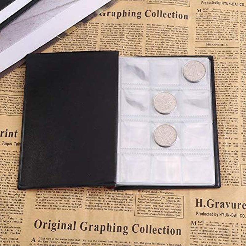 Coin Album Books, 10 Page 120 Pockets World Coin Stock Album Book Case Coin Holders Collection Storage Coin Collecting Holders Penny Pockets(Black) image number 5