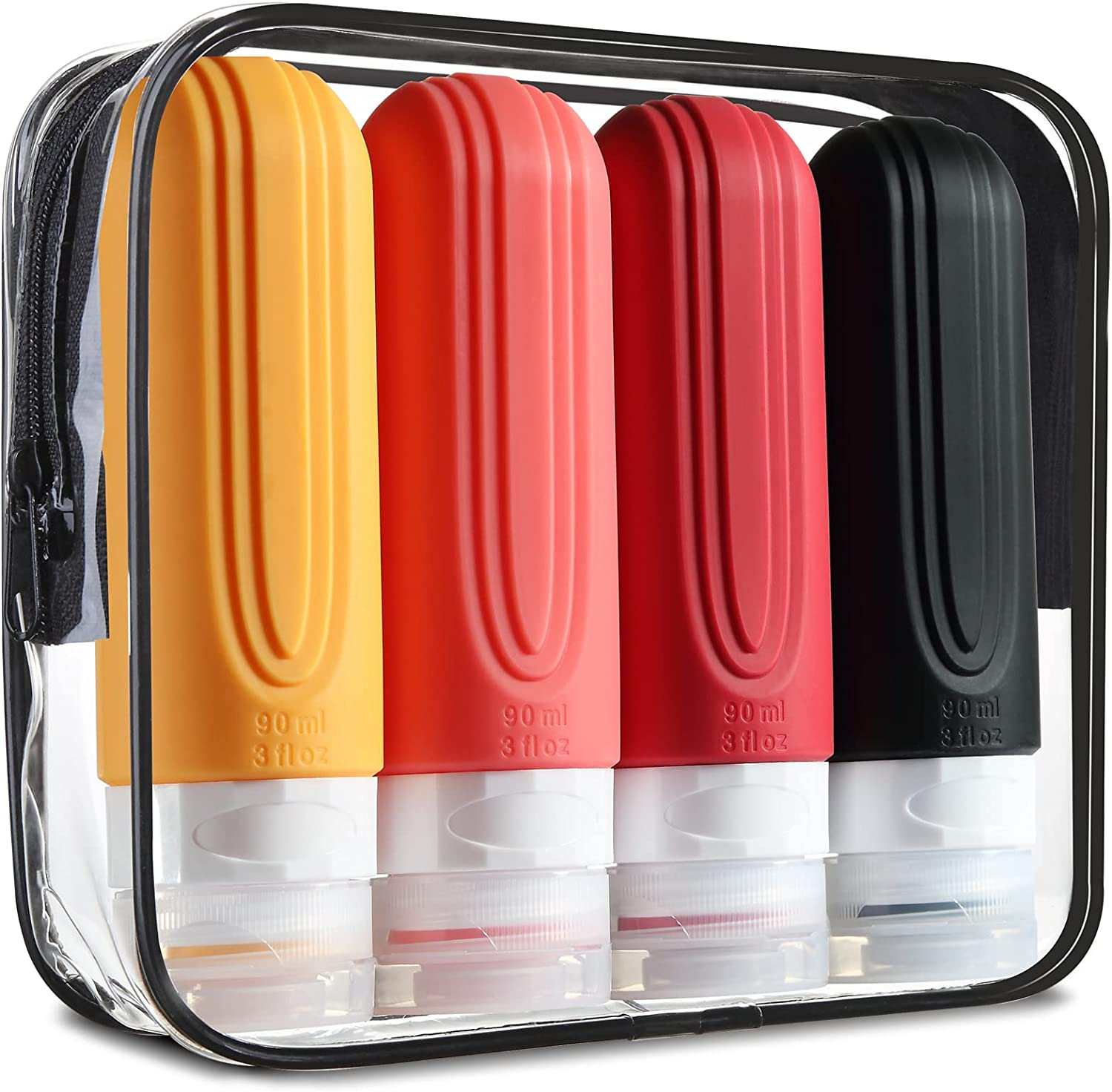 Travel Bottles for Toiletries, Tsa Approved 3Oz Travel Size Containers BPA Free Leak Proof Refillable Liquid Silicone Squeezable Travel Accessories for Shampoo Conditioner Lotion (4 Pack) image number 2