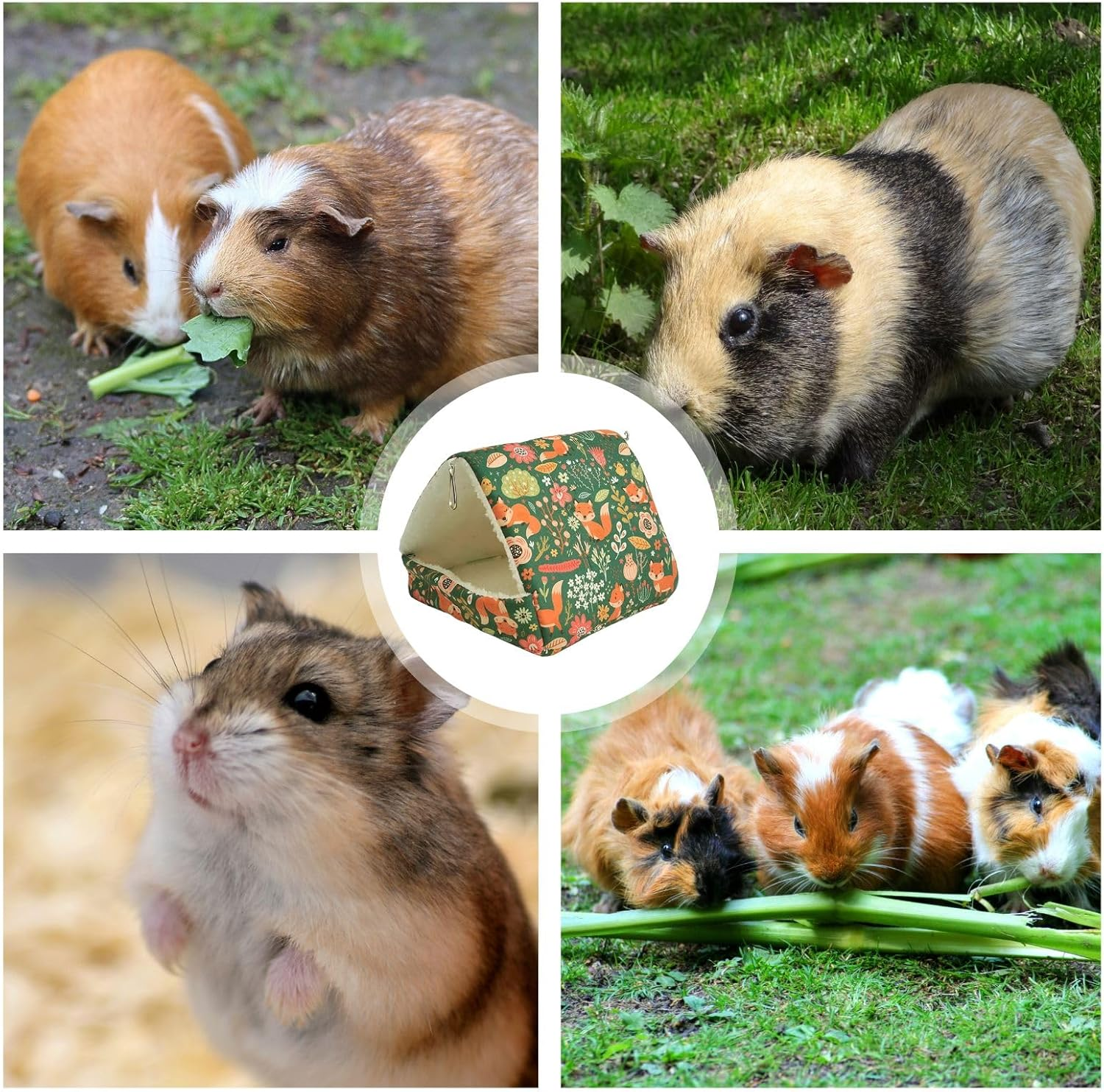 Guinea Pig House, Adorable Bunny & Hamster Bed, Warm, Washable Small Pet Bed for Hamsters, Chinchillas, and More image number 3