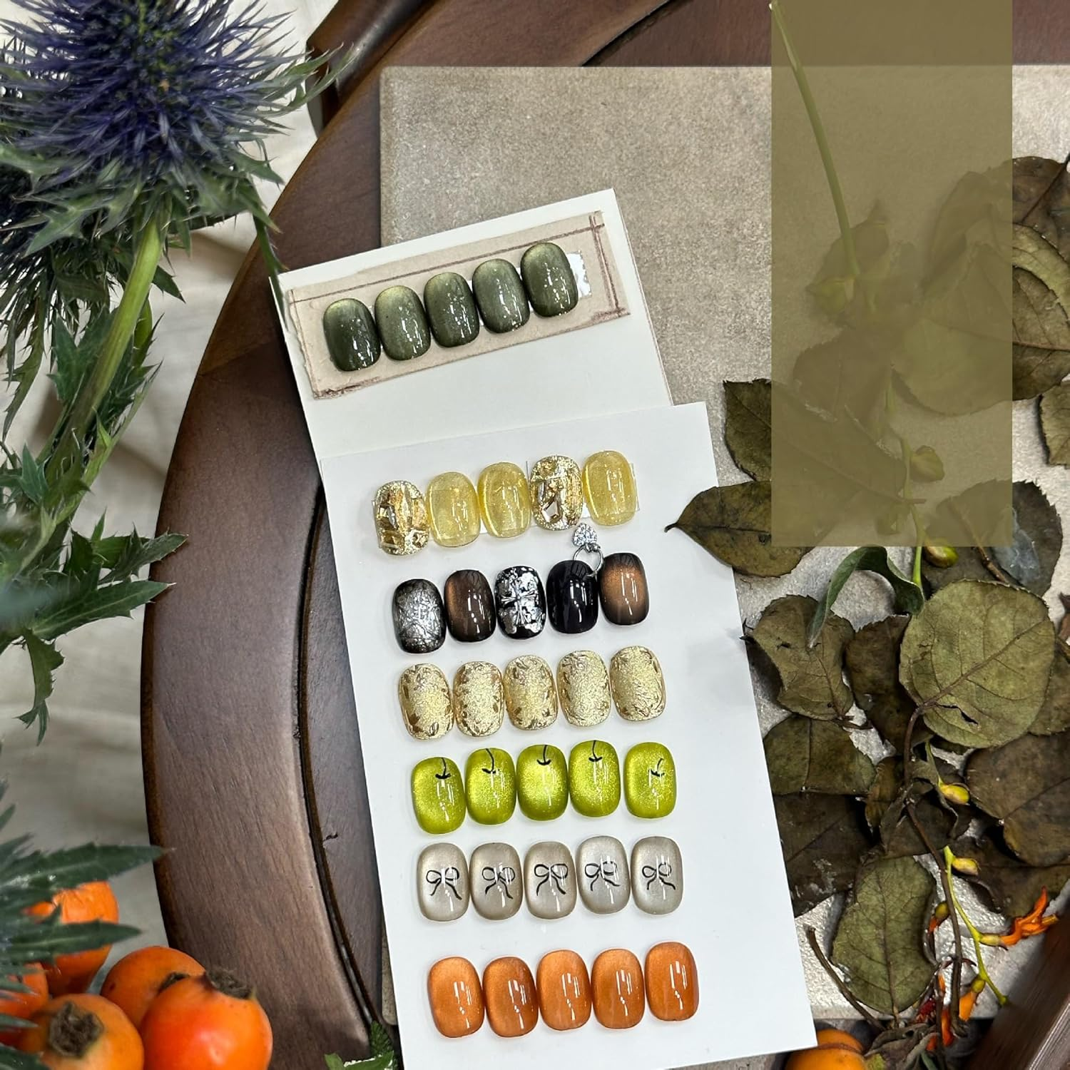 ADHERE Autumn Collection Series - 12Ml Cat Eye Gel Nail Polish 1Pc Gel Polish Soak off Holographic Magnetic Nail Polish for Nail Art Manicure Salon DIY at Home (Underwood Leaf) - Crow image number 6