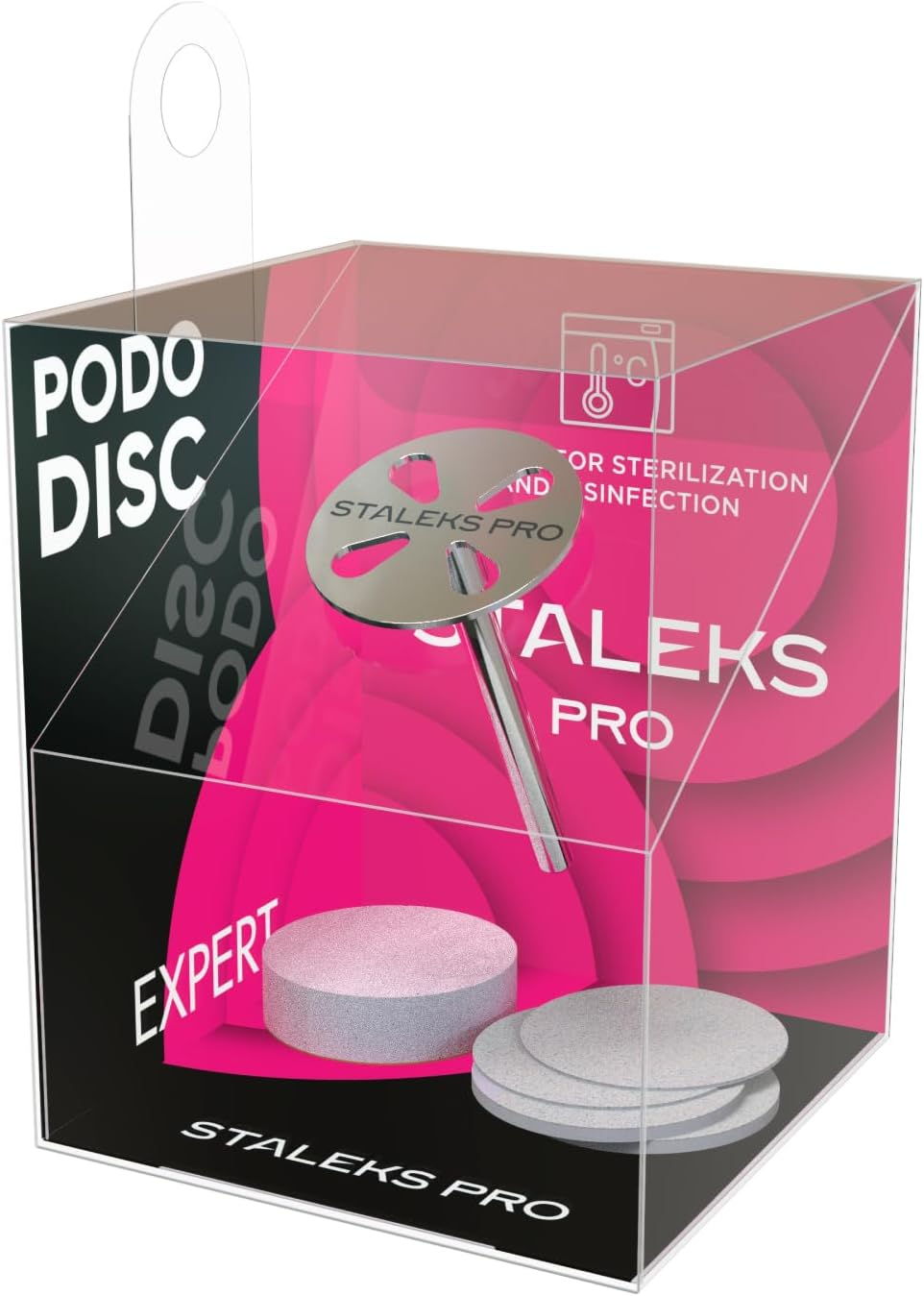 STALEKS Pododisc Pedicure + 5 Replacement Files 180 Grit Professional Home Use Stainless Steel (Pdset-15) image number 1