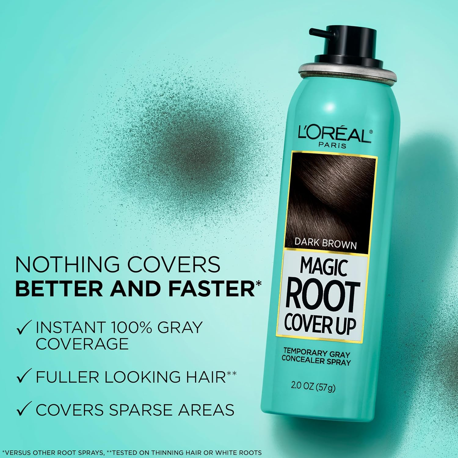 L'Oreal Paris Magic Root Cover up Temporary Gray Concealer Spray, Black, 57G image number 6